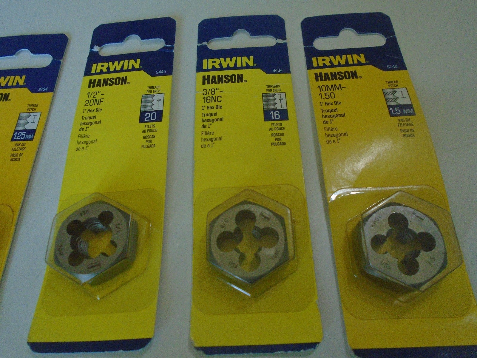 5 Metric Hex Die Irwin Hanson Carbon Steel USA 8MM-1.25 1» 10MM-1.25 3/8» 16NC