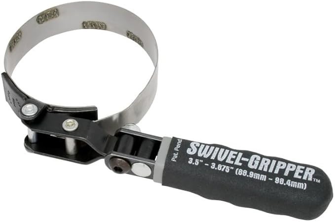 Oil Filter Swivel Wrench Stainless Steel 3.5-3.875 Inch Band Textured Coating