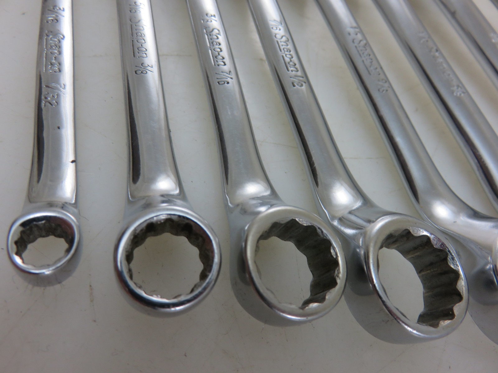 Snap-On XS SHORT Offset Box End Wrench 8pc Set 3/16″-13/16″ **NO 1/4″ x 5/16″*