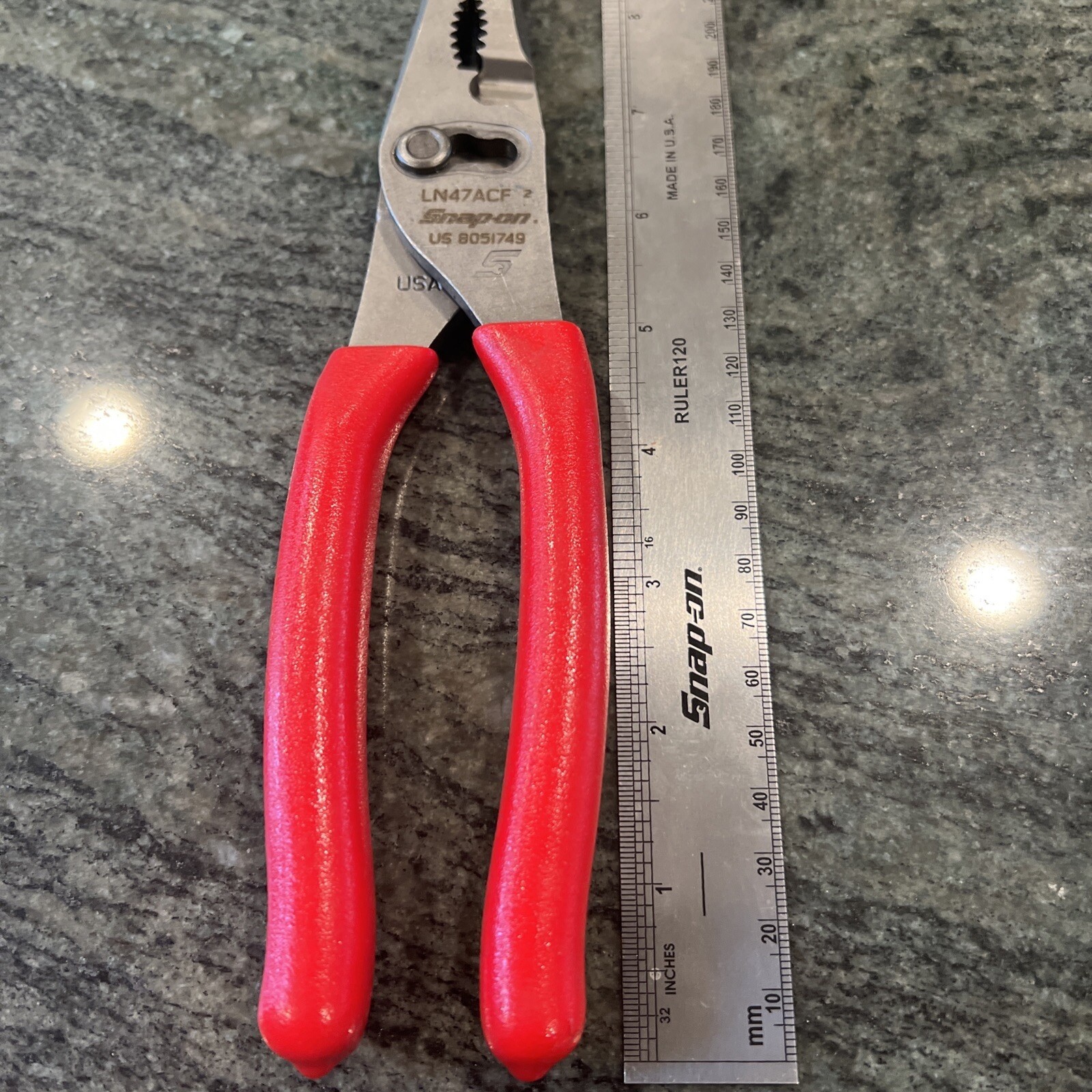 Snap On ln47acf 9” talon grip long nose slip joint pliers red FREE SHIPPING