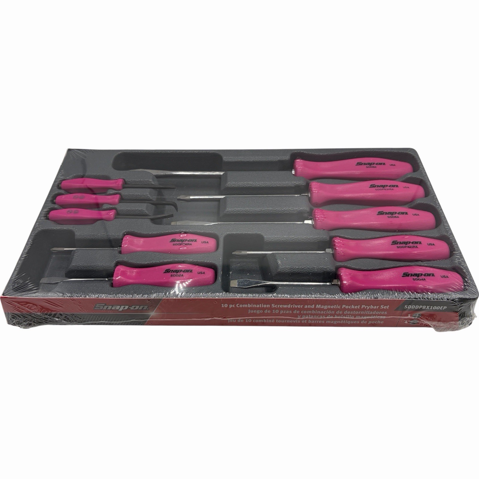 Snap On Tools Pink Hard Handle Combination Screwdriver Set SDDX70APP 7 Piece New