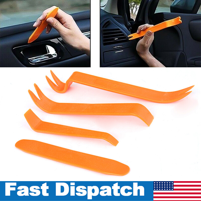 4PCs Car Door Trim Removal Tool Pry Panel Dash Radio Body Clip Installer Kit