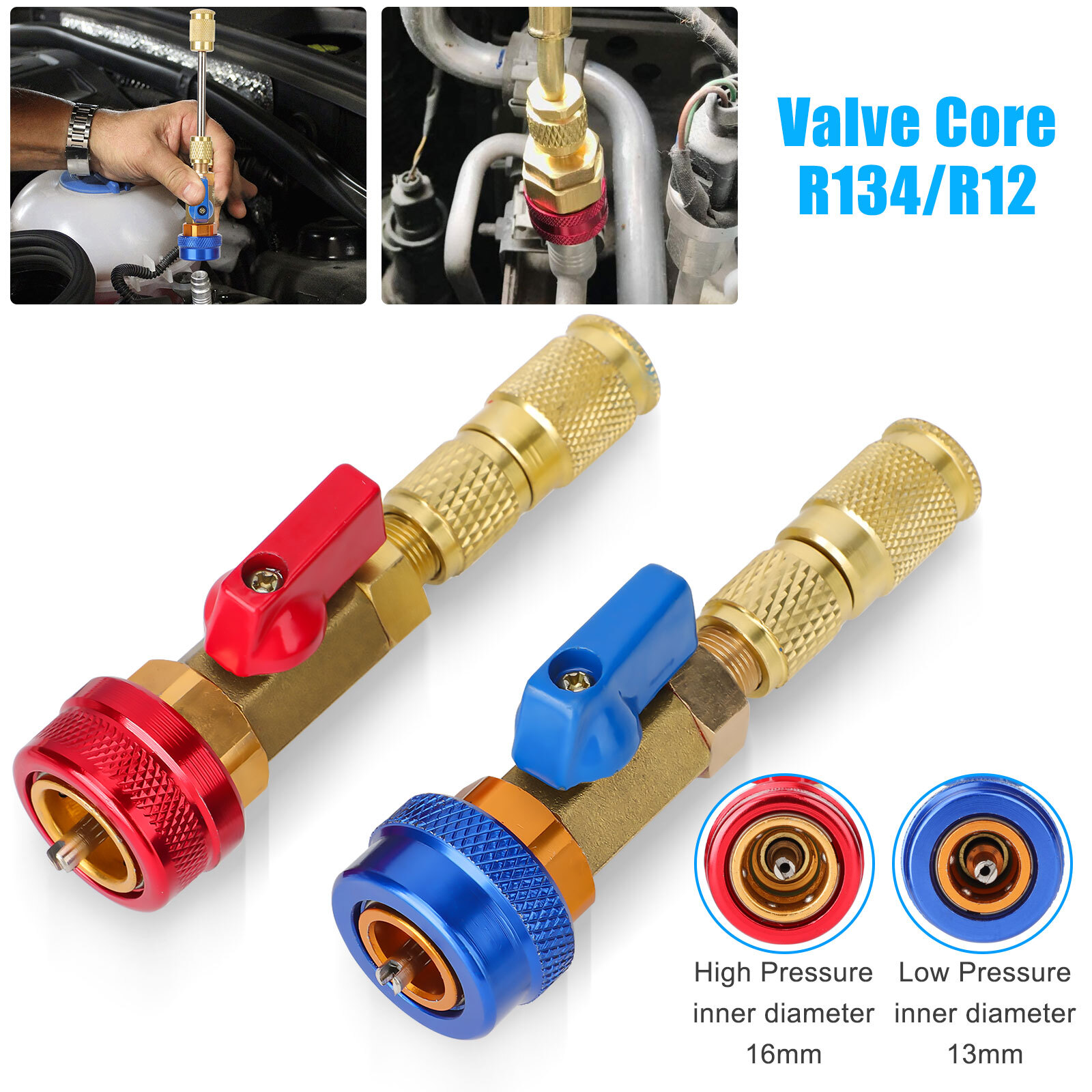 2X R-134 a A/C CAR air conditioning 1/4″ SAE Valve Core Needle Replace Tools kit