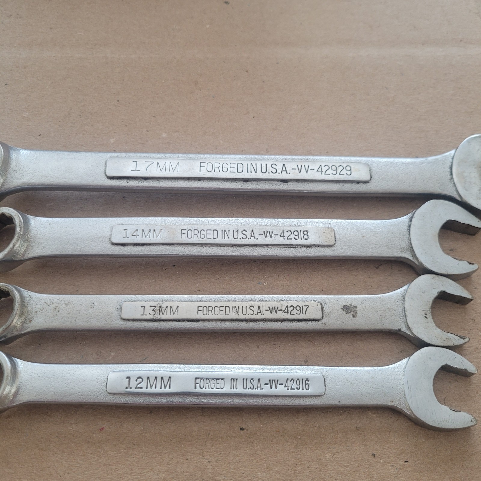 Vtg Craftsman Metric «VV» Combination Wrench Set 12mm 13mm 14mm 17mm 42916-42929