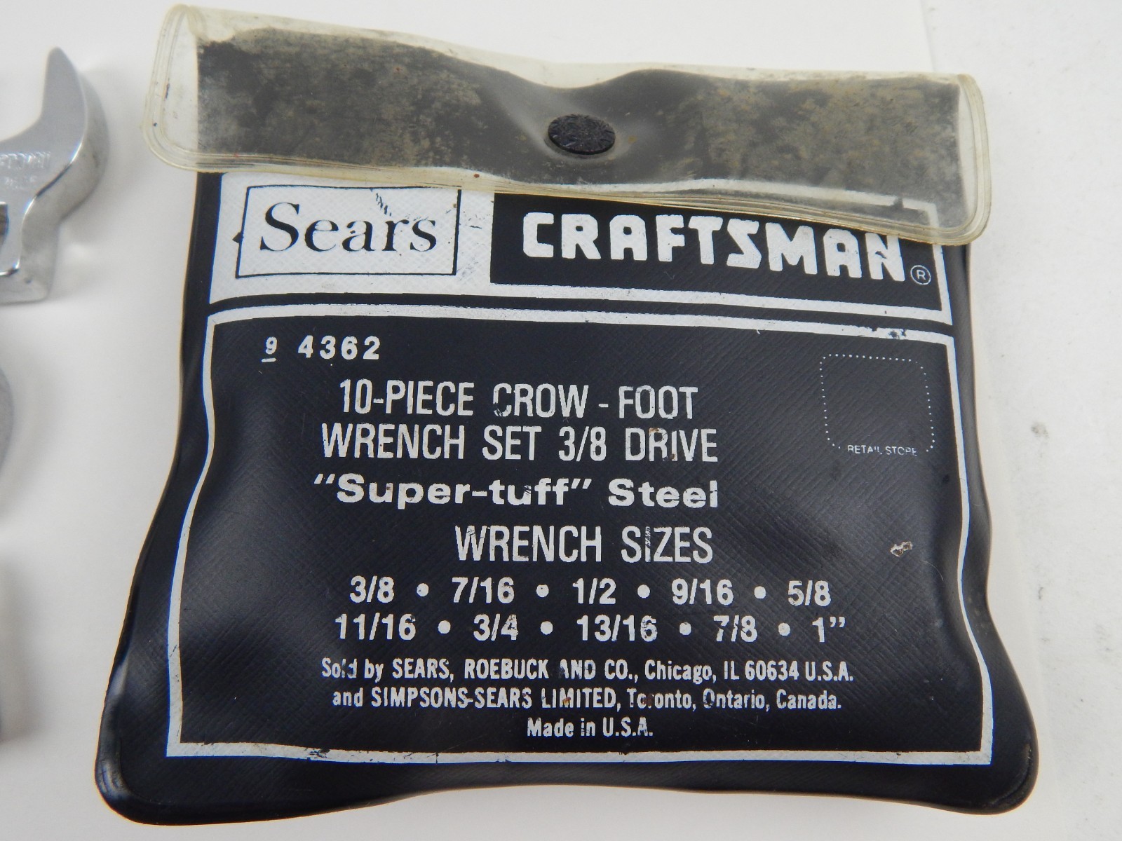 USA Craftsman 10pc 3/8 Drive SAE Crow Foot Socket Set 3/8″ to 1″ Set V Series
