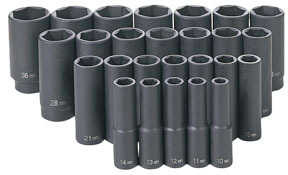 Grey Pneumatic 1326MD 26 pc 1/2” Dr Metric Deep Socket