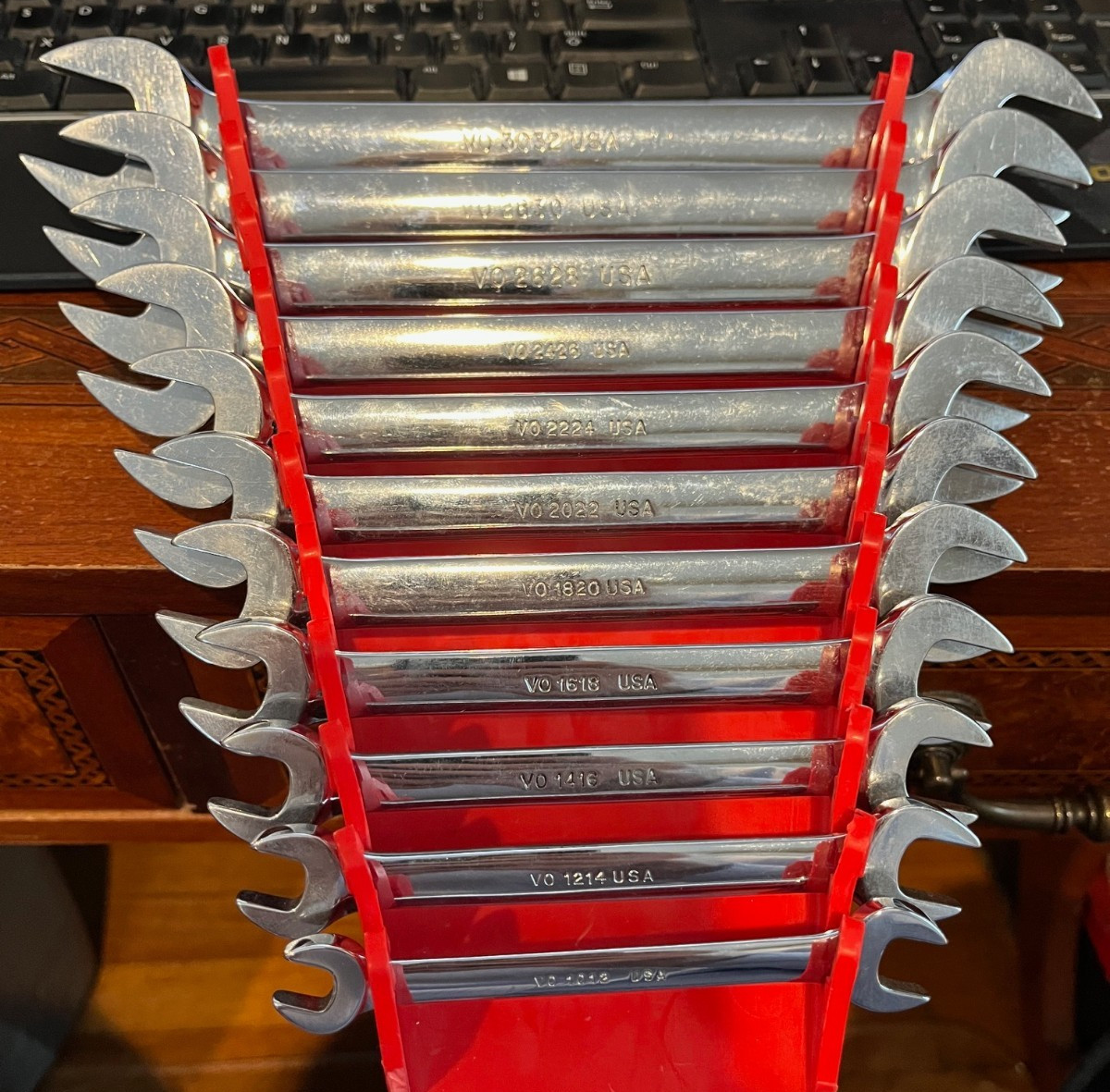 SNAP-ON UNDERLINE VO SERIES SAE DOUBLE OPEN END WRENCH SET 1″ TO 1/4″ 12 PC