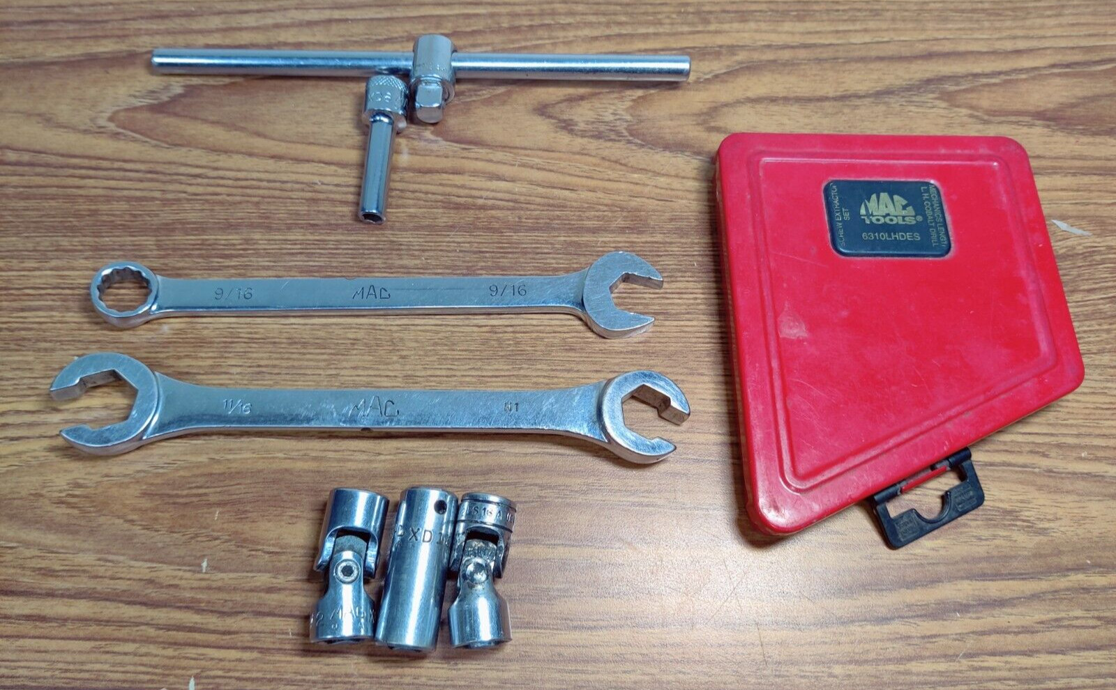 130397 Mac Tools Mixed Lot Wrenches, Swivels, Screw Extractor Set Pre Owned