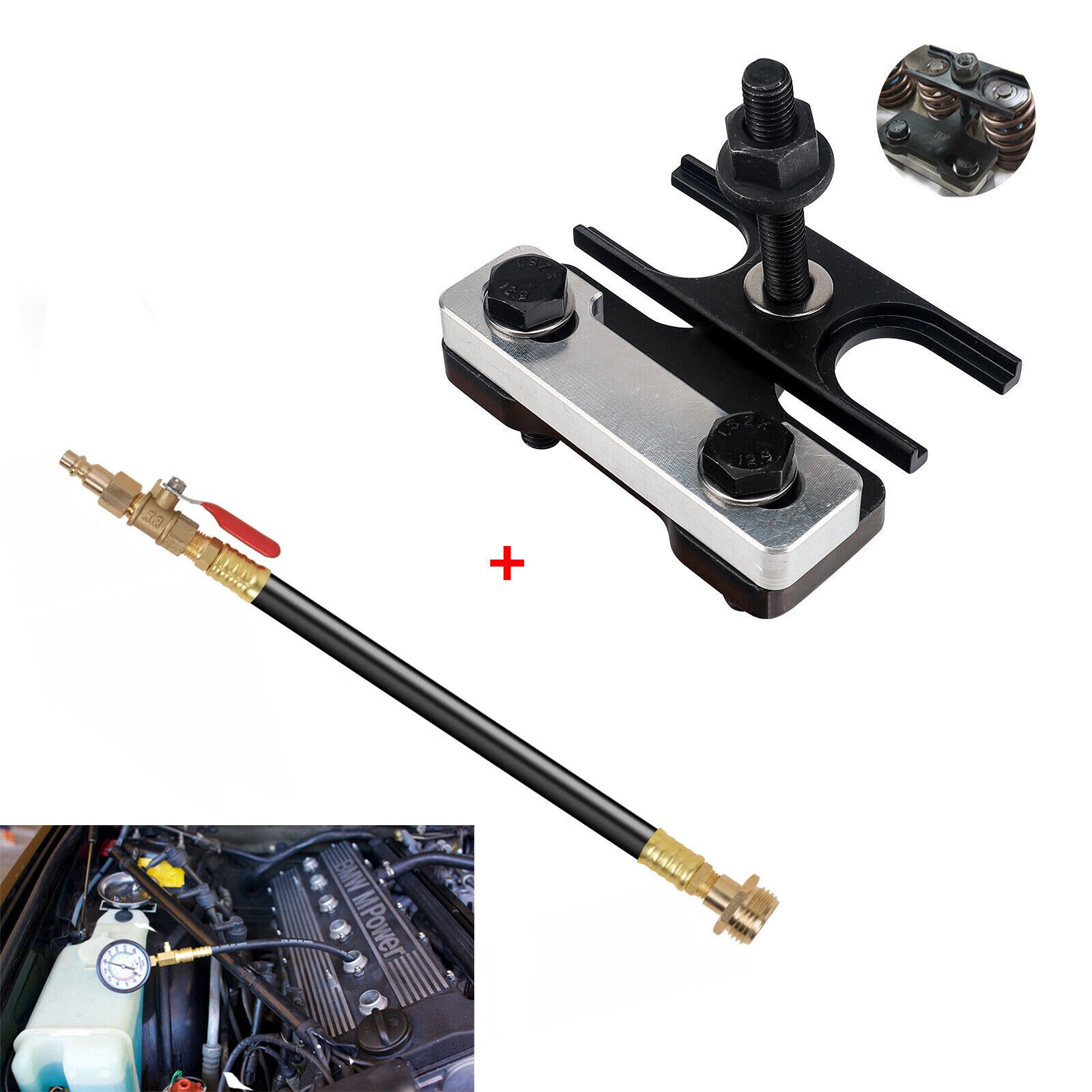 LS LS1 Engine Valve Spring Compressor & Air Valve Holding Hose Tool For GM Chevy