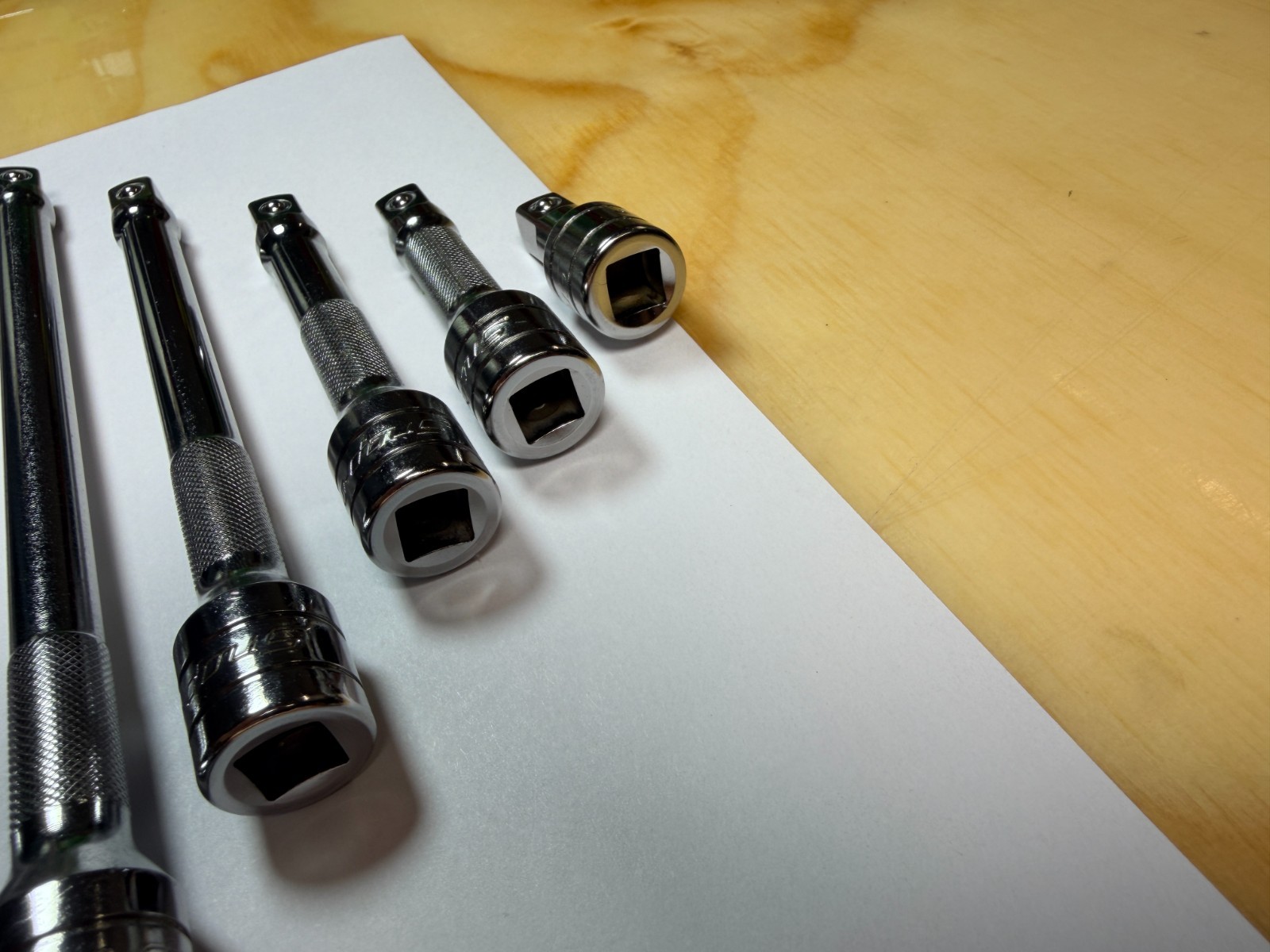Snap-On Tools USA NEW 6pc 3/8″ Drive Chrome Knurled Socket Extension Set 206AFX