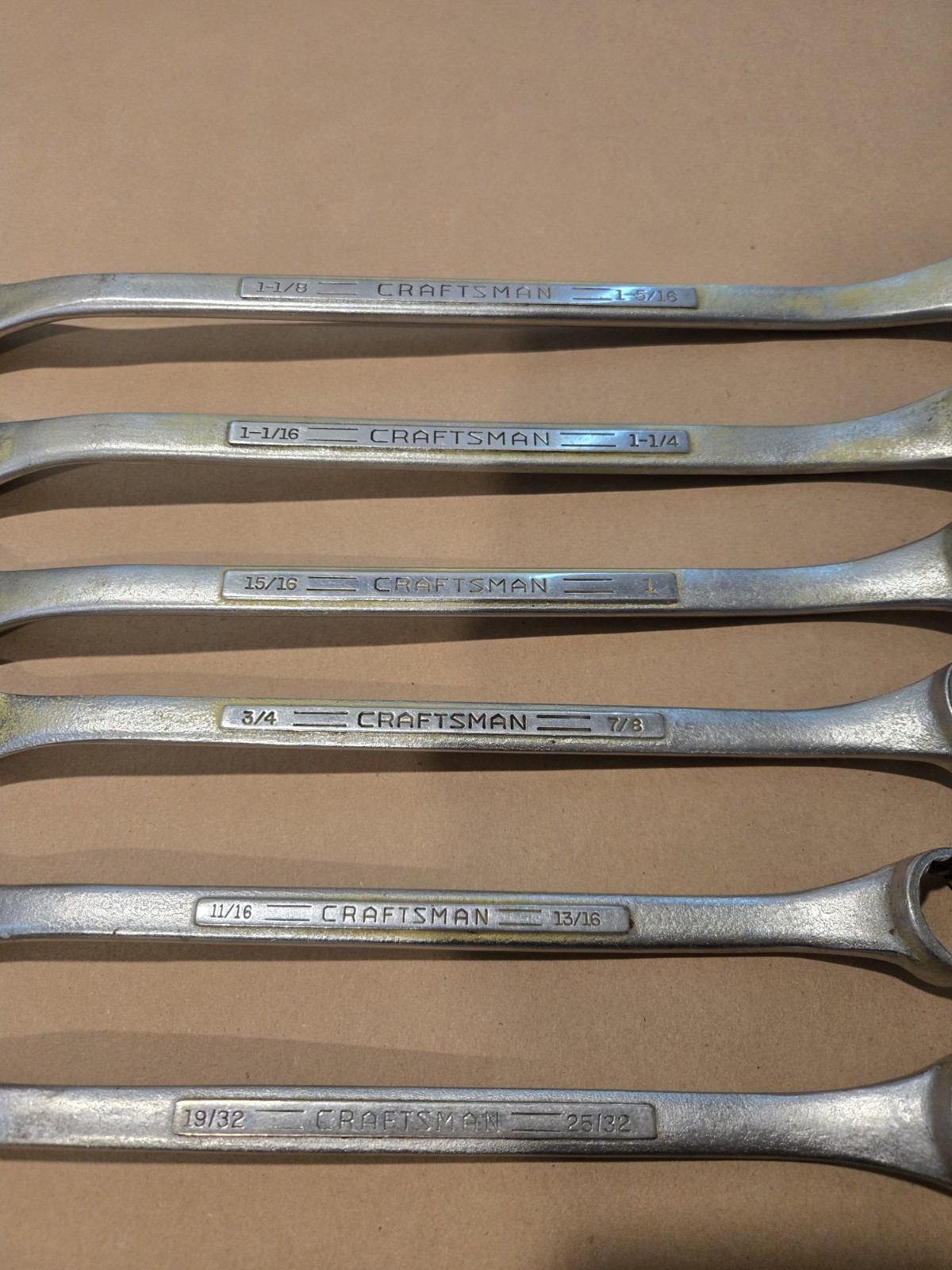 Craftsman Vintage =V= 19/32-1-5/16″ 12PT SAE Offset Box End Wrenchs USA Set Of 6