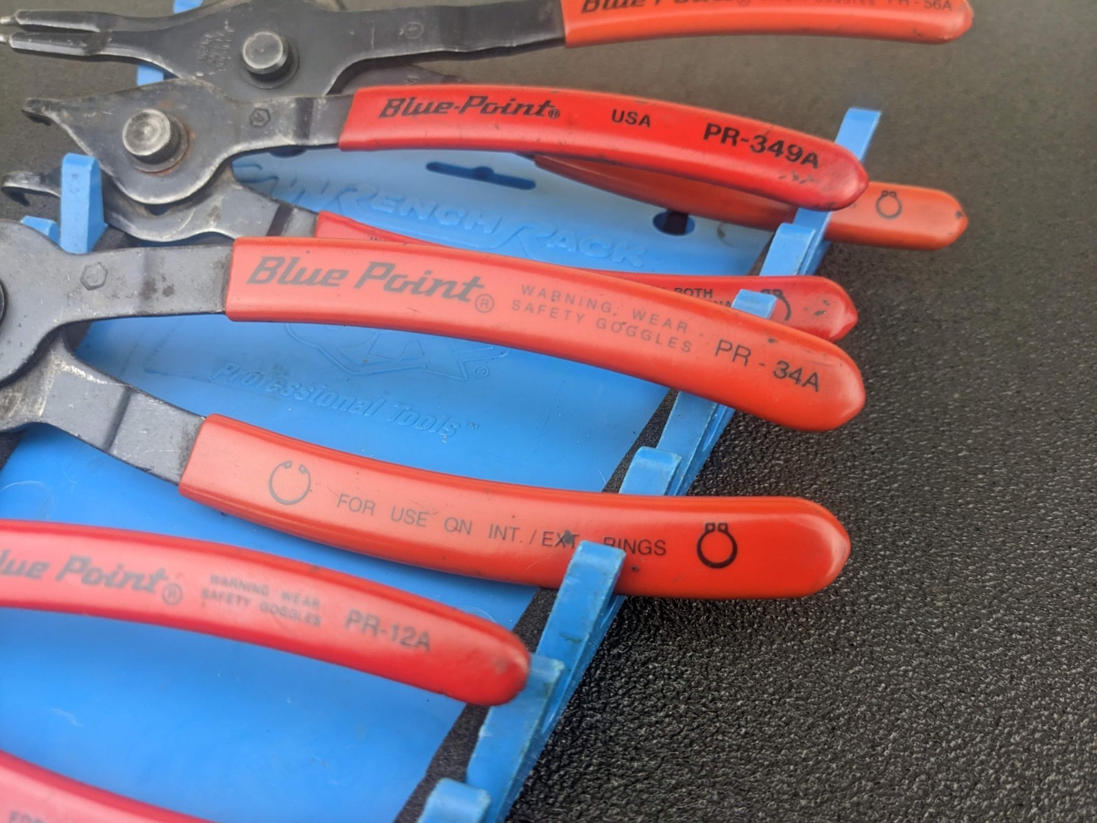 #bn144 Blue Point Tools 4pc Snap Ring Pliers Set Internal/External pr12a pr34a