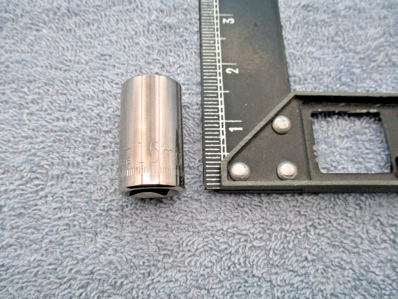 Craftsman 15mm 12 Pt 1/2″ Drive Shallow Socket USA Inverted G1 44236 Vintage
