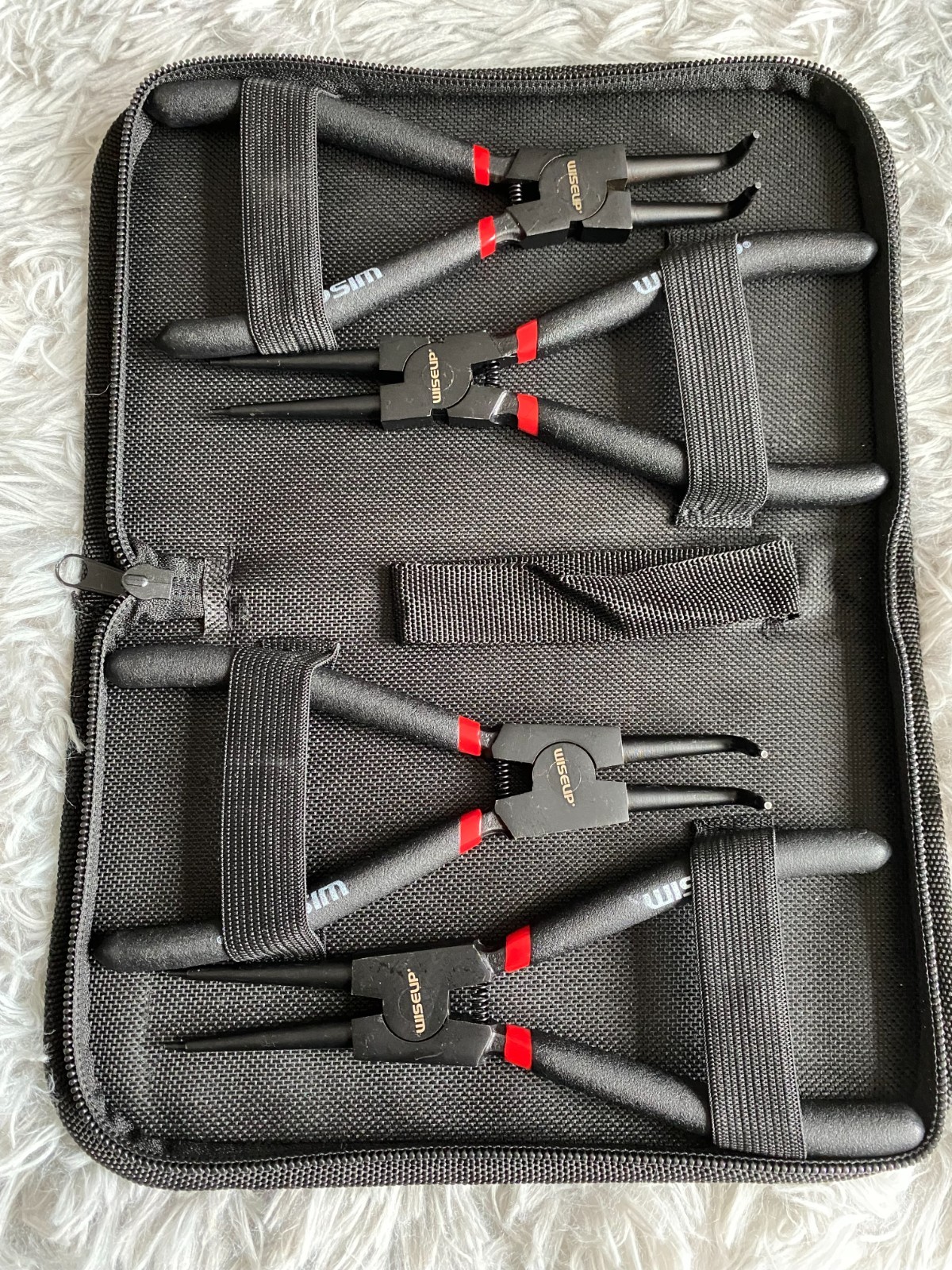 Bent/Straight 4 Piece Circlip Pliers Set 170mm Industrial Carbon Steel Anti Rust