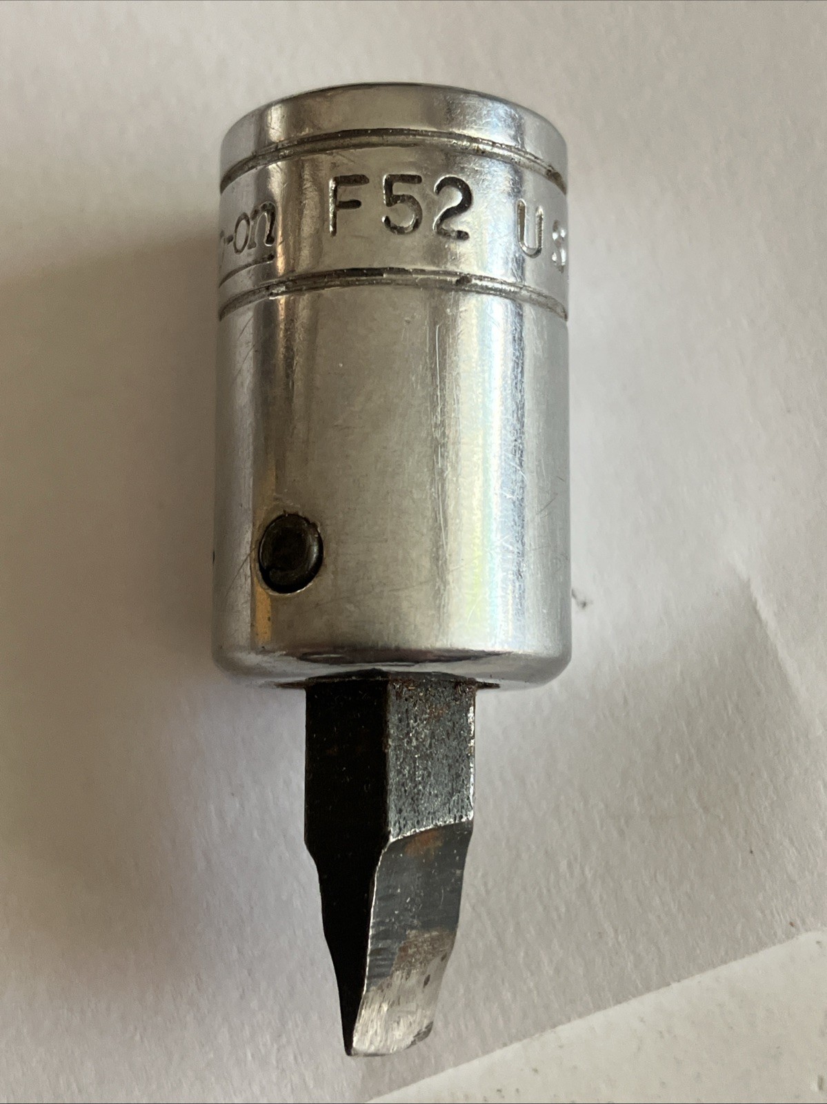 Snap-On Tools F52 3/8″-Drive Flat Screwdriver Bit Socket See Photos For Cond.