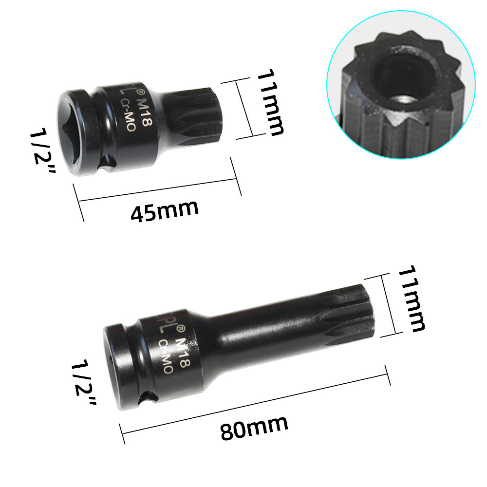 vw audi 6pc 1/2″ DR Impact Star Torx Bit Socket Set T55 T60 T70 T80 T90 T100 M14