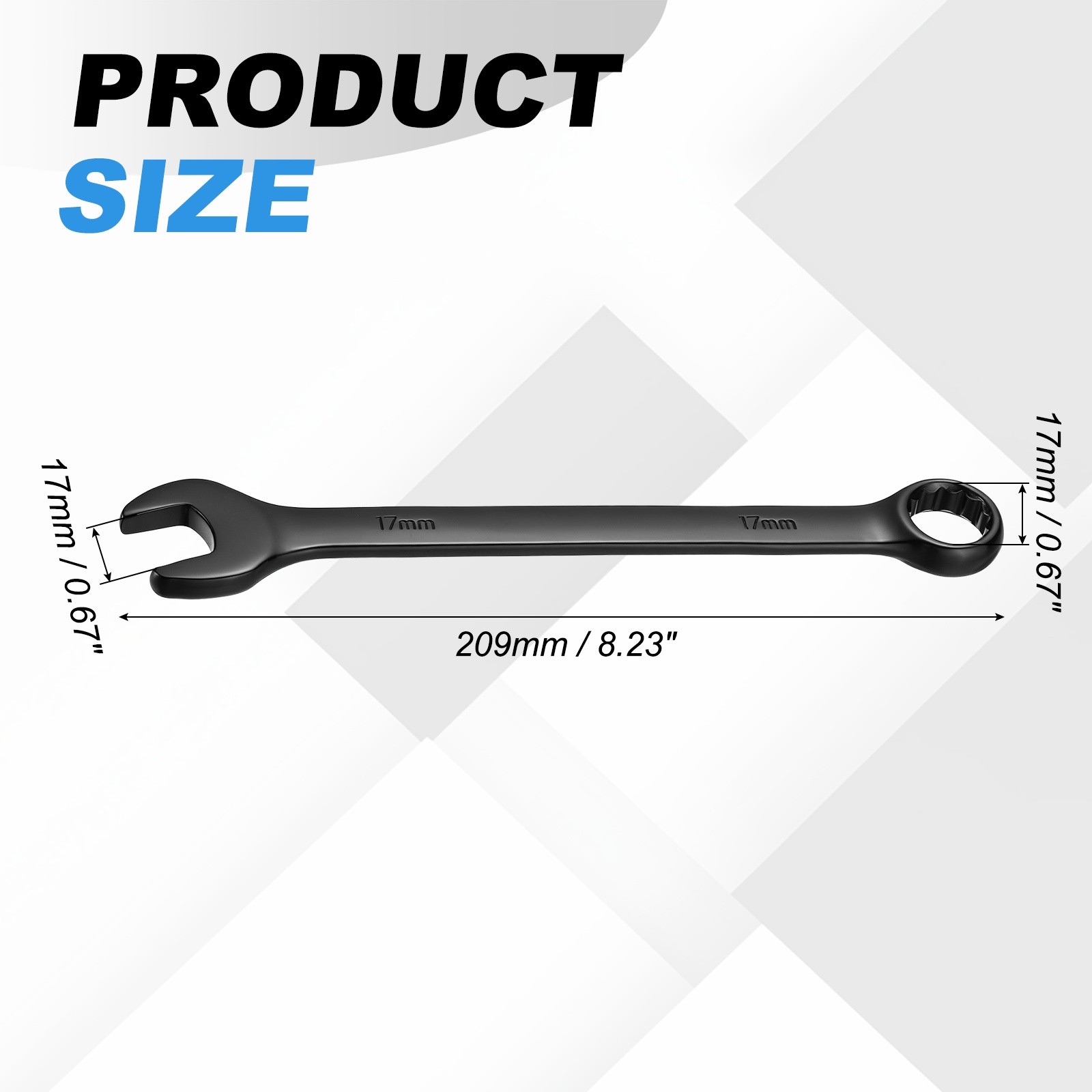 17mm Metric Combination Wrench, | Black CR-V Steel, 1-Pieces
