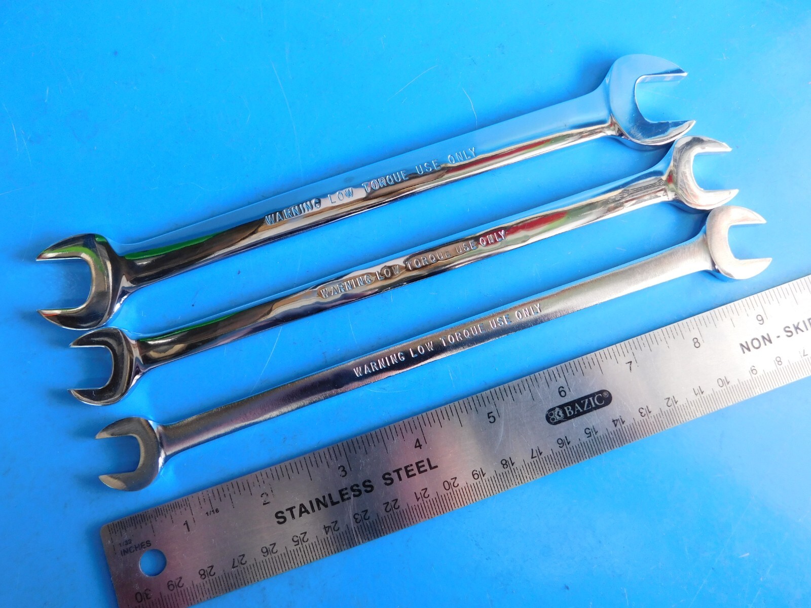 UN-USED,SNAP ON «7/16x 1/2,1/2×9/16,5/8×11/16 in.» LOW TORQUE WRENCH’s lot of 3