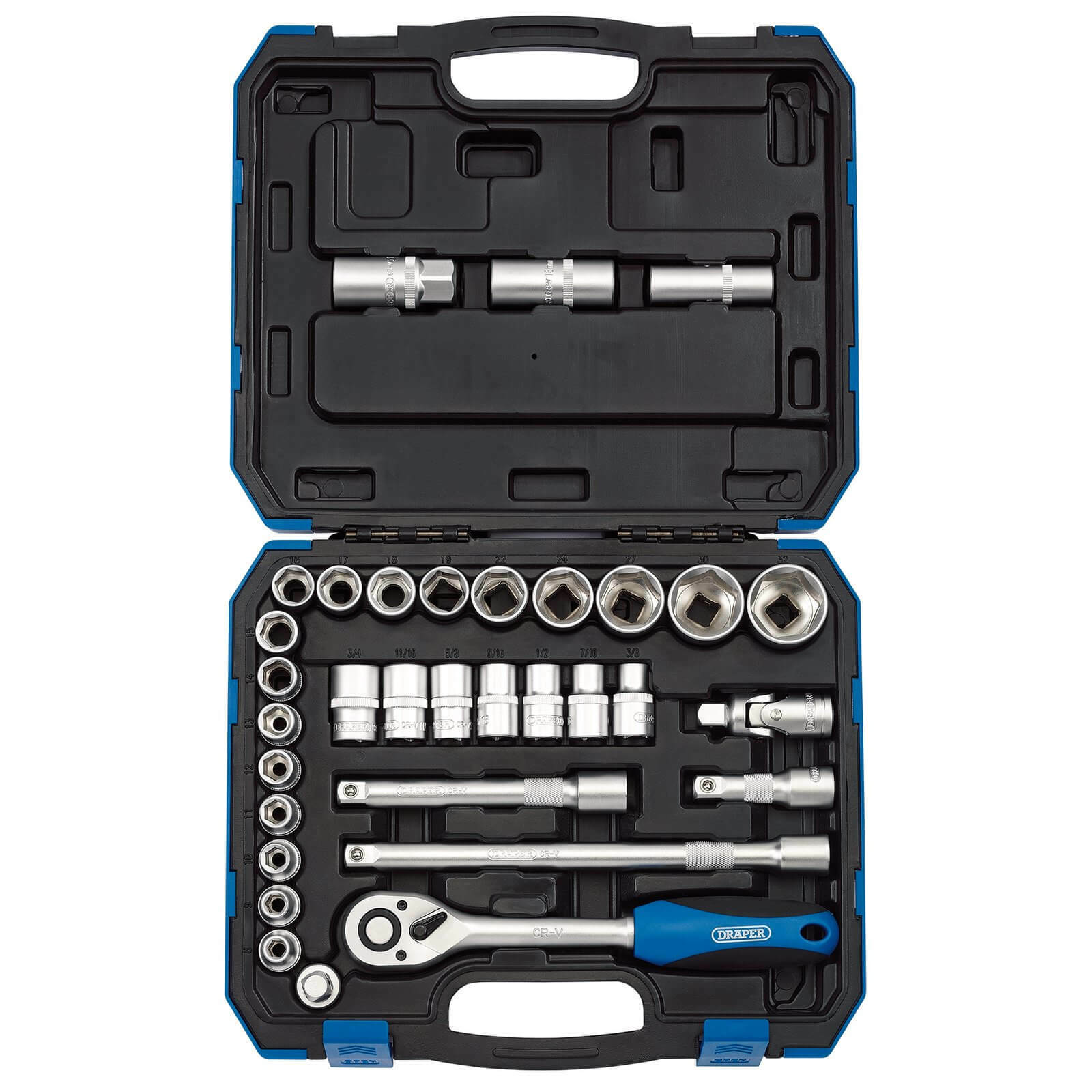 Draper 33 Piece 1/2″ Drive Hex Socket Set Metric and Imperial