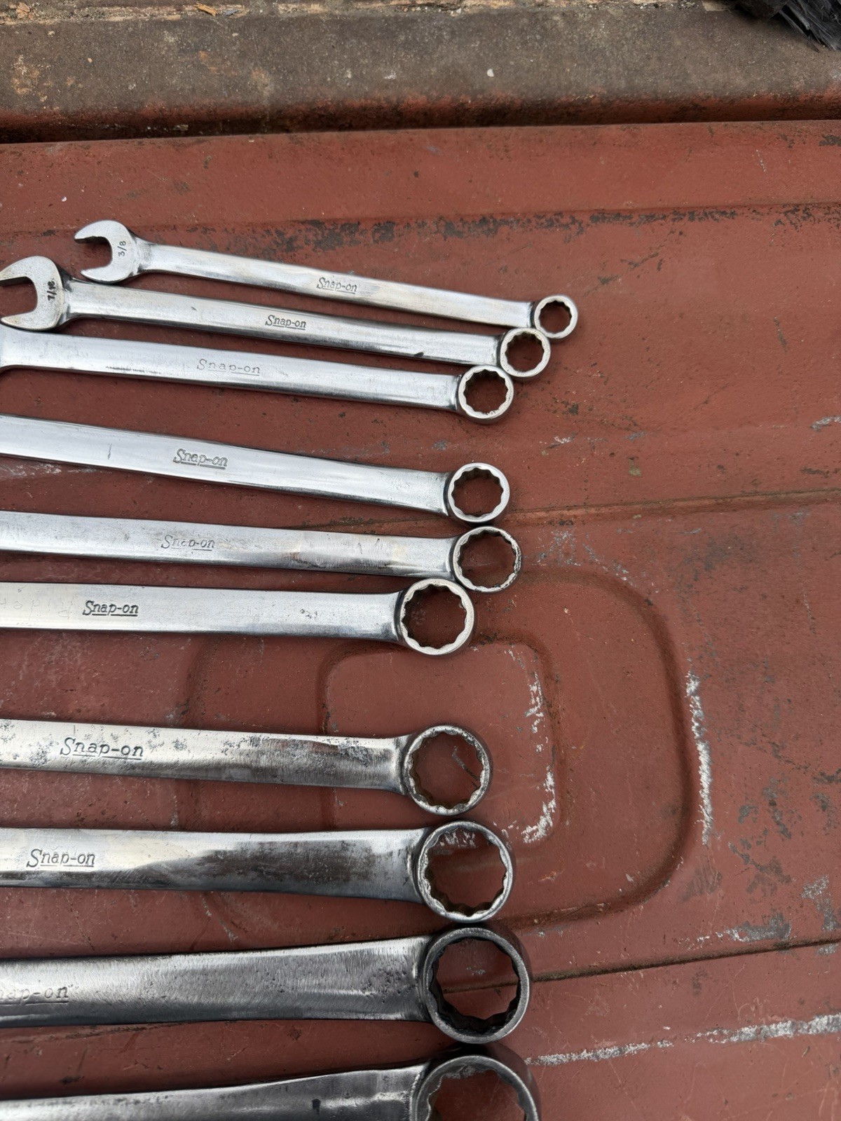 Snap-on 12 Pc. SAE 12pt. Combination Wrench Set 1 & 1/16” – 3/8”