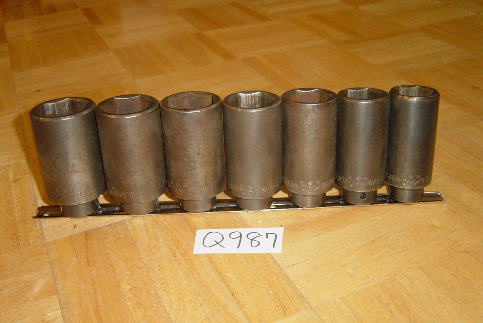 MAC TOOLS 7 PIECE 1/2 DRIVE SAE. DEEP IMPACT 6 POINT SOCKET SET 1-1/16 TO 1-7/16