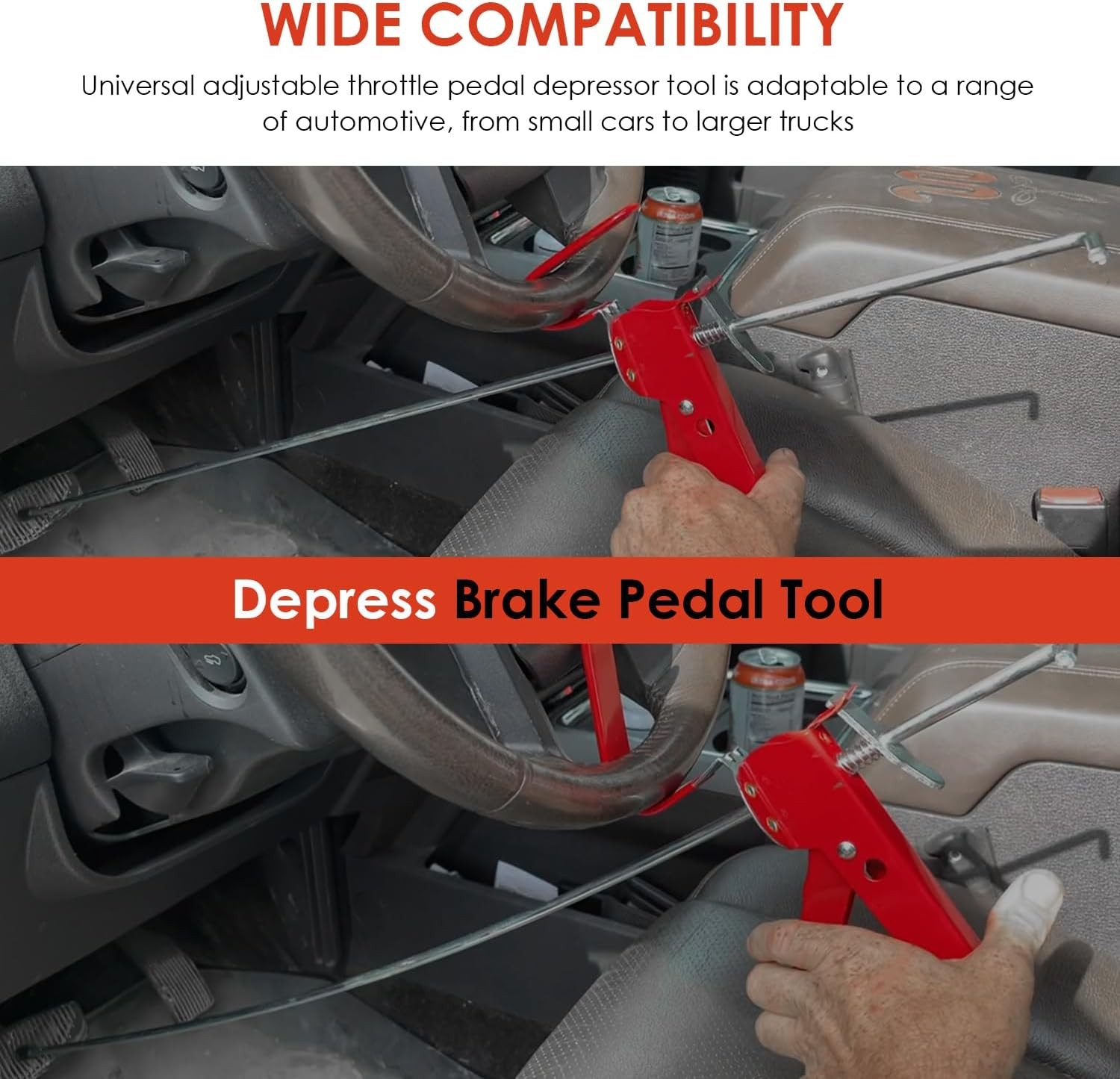 THE393 Universal Adjustable Throttle Pedal Depressor Tool Brake Pedal Depressor