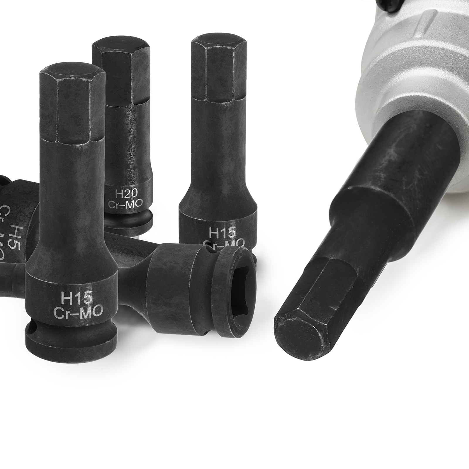 2pcs H6 (6mm) Hex Impact Bit Socket 1/2″ Drive Hex Screwdriver Socket Adapter