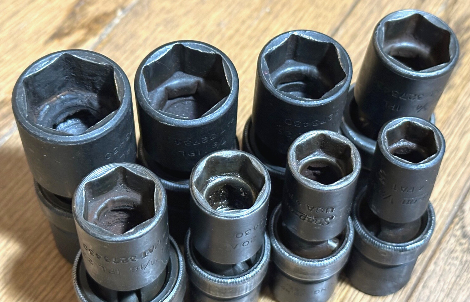 🇺🇸 Snap On Tools SAE 1/2″ DR Impact Swivel Universal Socket Set Lot 6PT Wobble