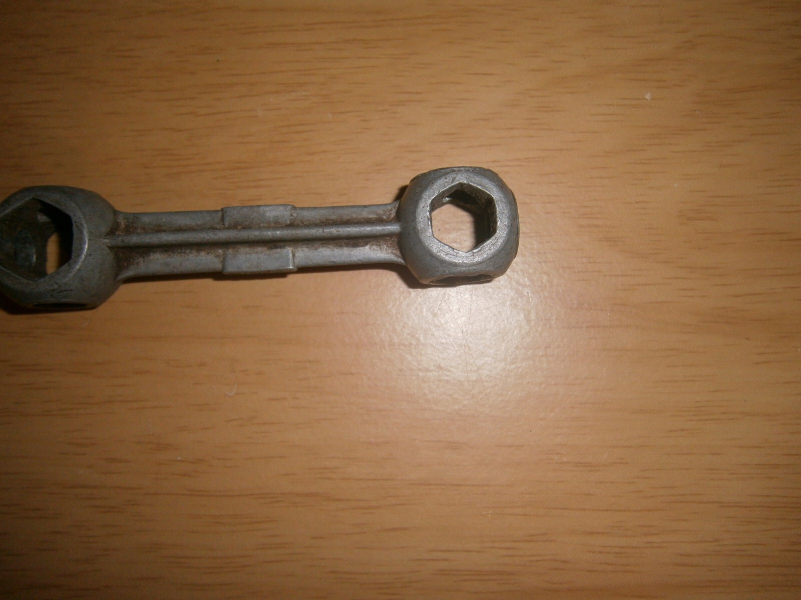 Vintage silver tone U.C.P. England multi spanner. 17mm end.(E6d)