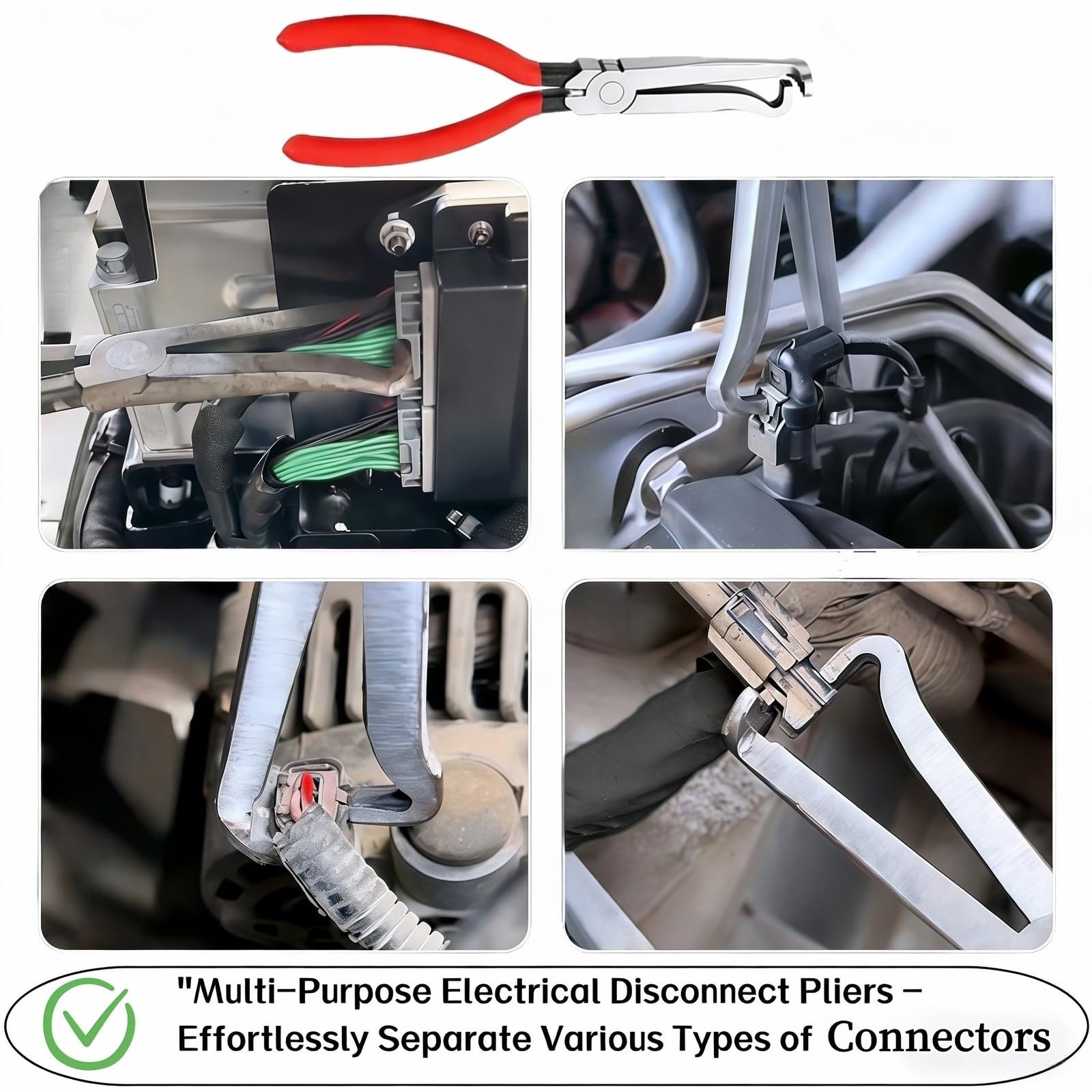 DGZMJJ 4-in-1 Automotive Clip Pliers Set, Electrical Disconnect & Black