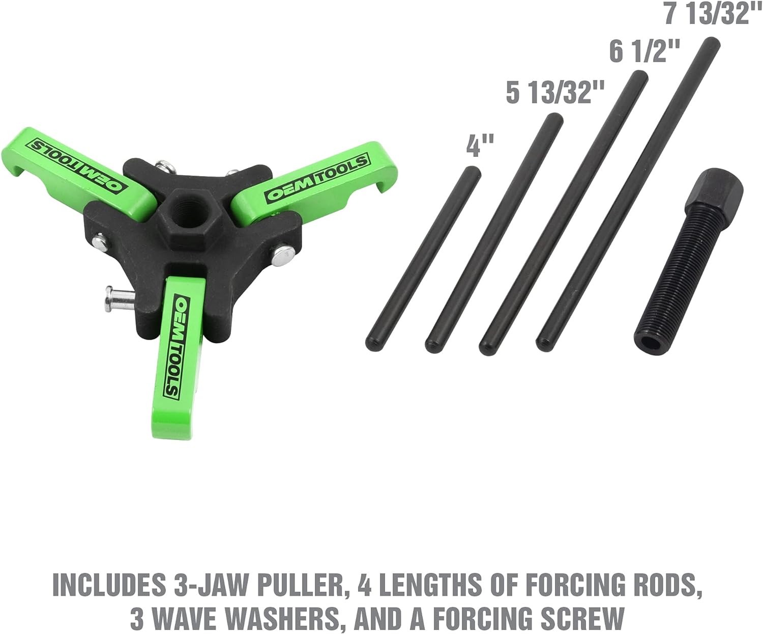 OEMTOOLS 25090 Harmonic Balancer Puller Kit, Adjustable 3-Jaw Puller Fits Most &
