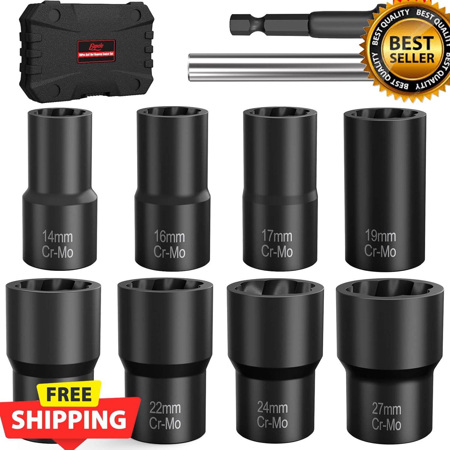 10PC Bolt Extractor Set 1/2″ Drive Lug Nut Remover Socket Impact Tool