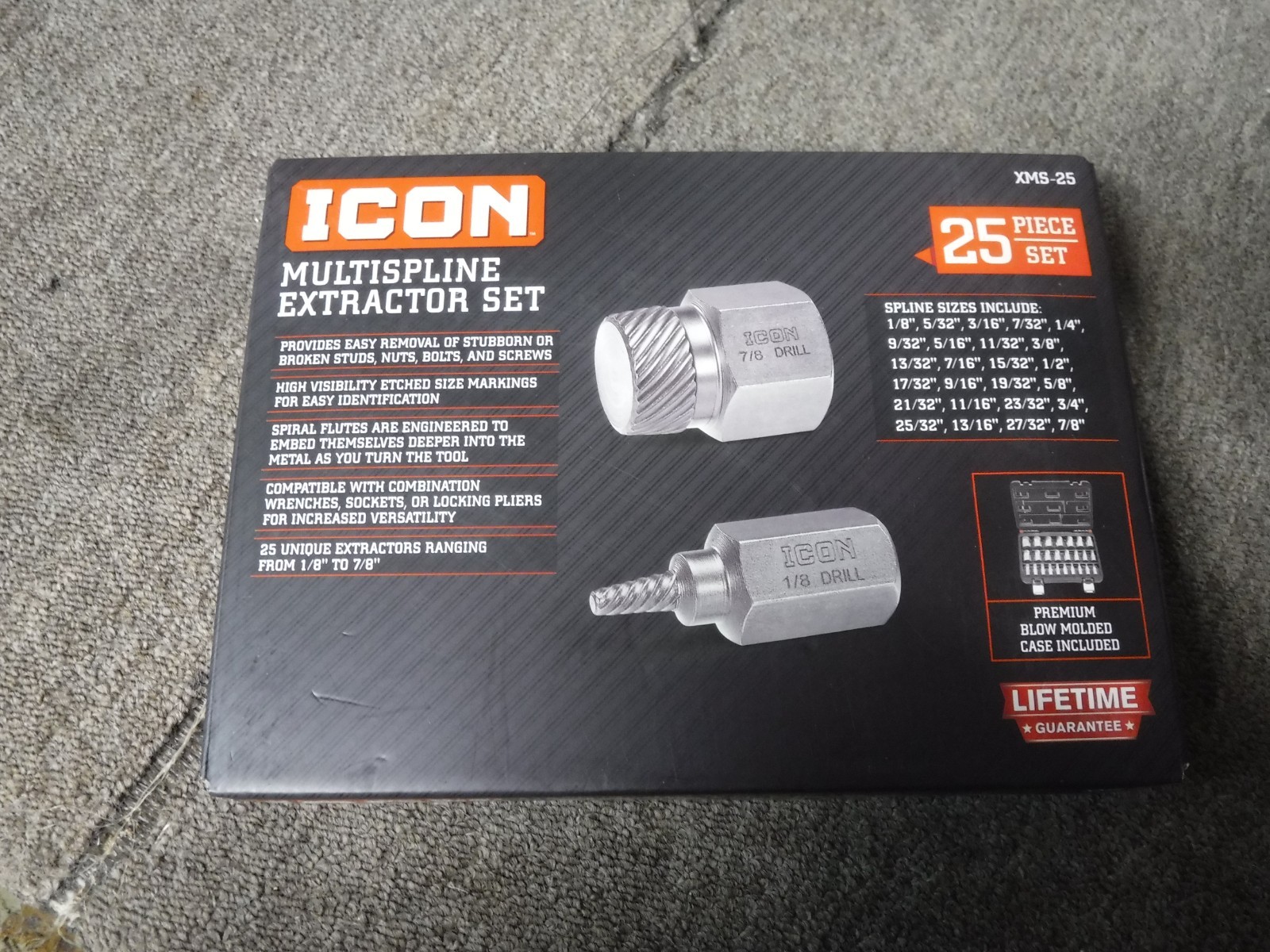 *NEW* Icon Multispline Screw Extractor Set, 25-Piece XMS-25 58699