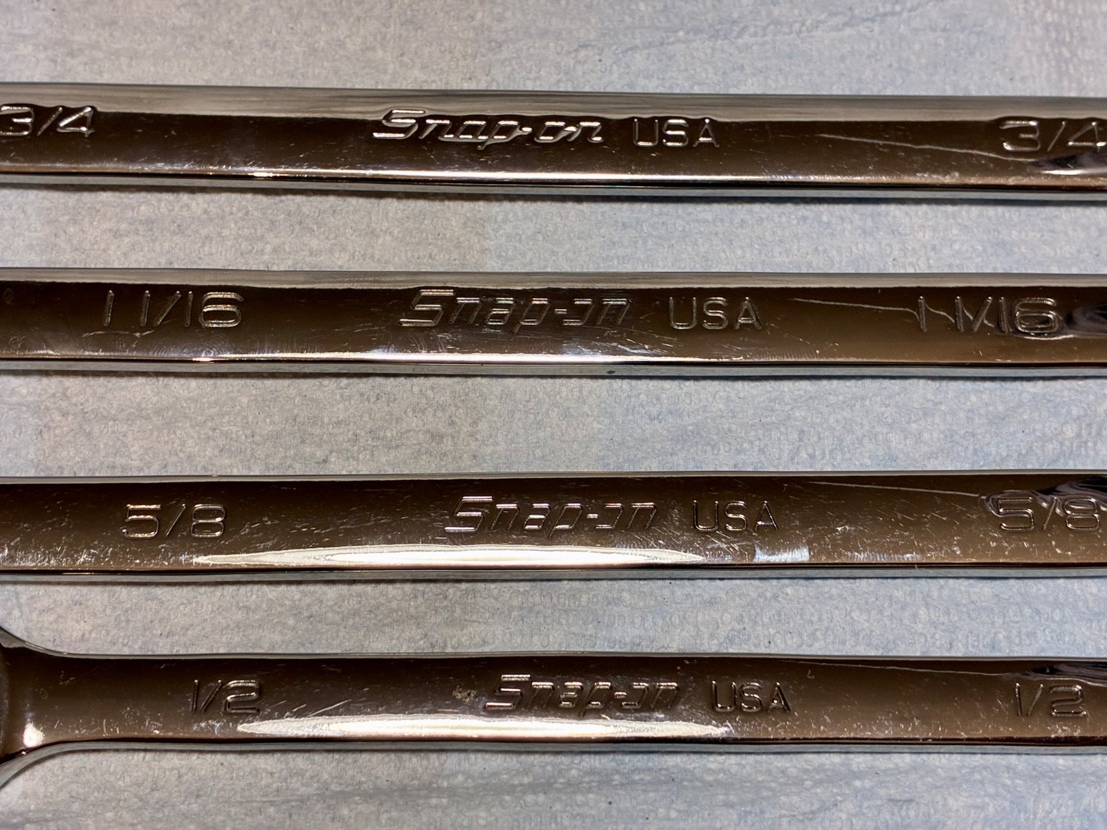 Snap-on SAE Combination Wrench 7pc Set SOXRR SOEX Flank Drive No Initials A&P