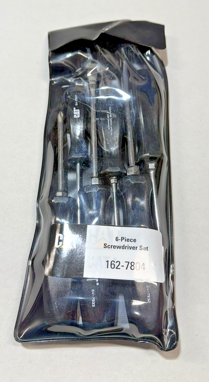 CAT Caterpillar 162-7804 6pc Screwdriver Set Hard Plastic Old Style Handle