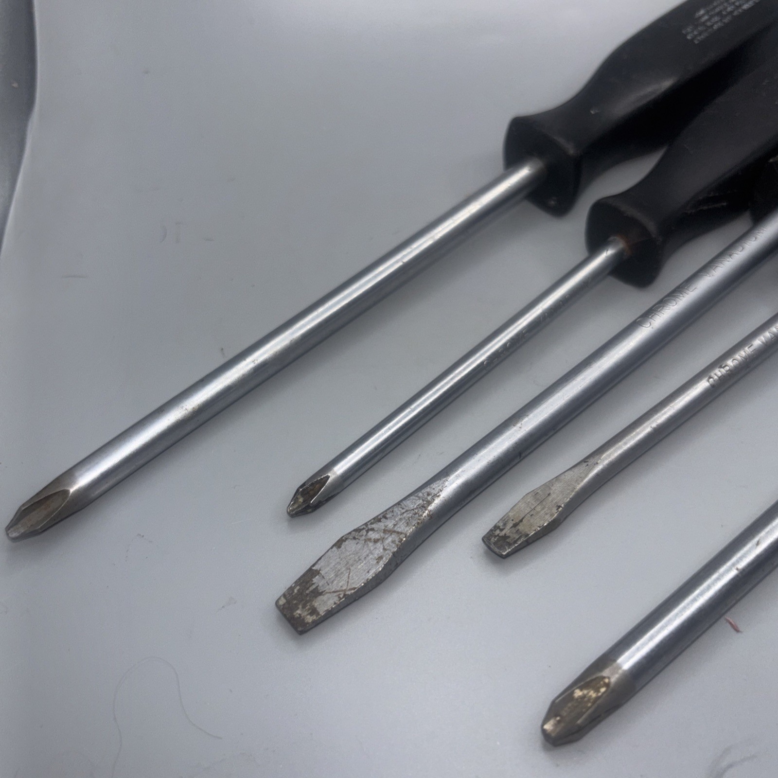 Vintage Snap-On & Chrome-Vanadium Screw & Socket Driver Lot Of 8, 4 Of Each Rare