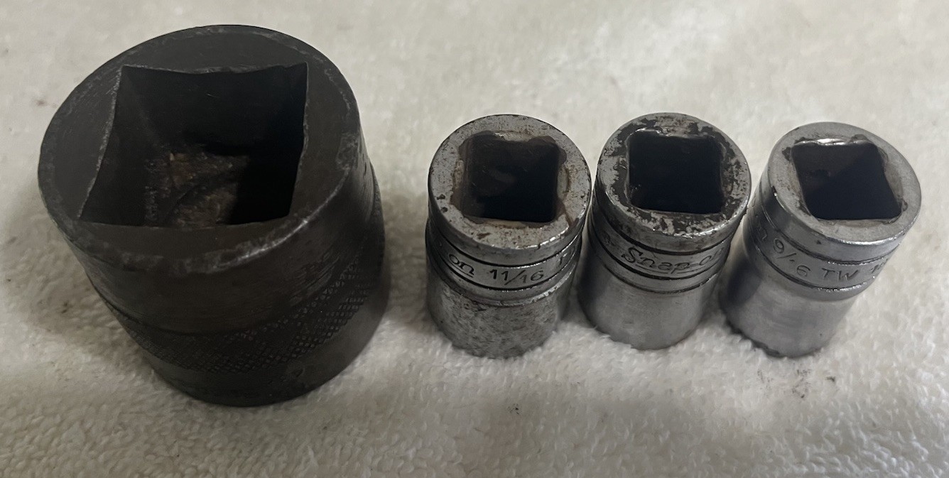 SNAP ON TOOLS – Lot Of 3 Sockets , 1/2″ Drive,6 Point, TW Series + 432 Adapter