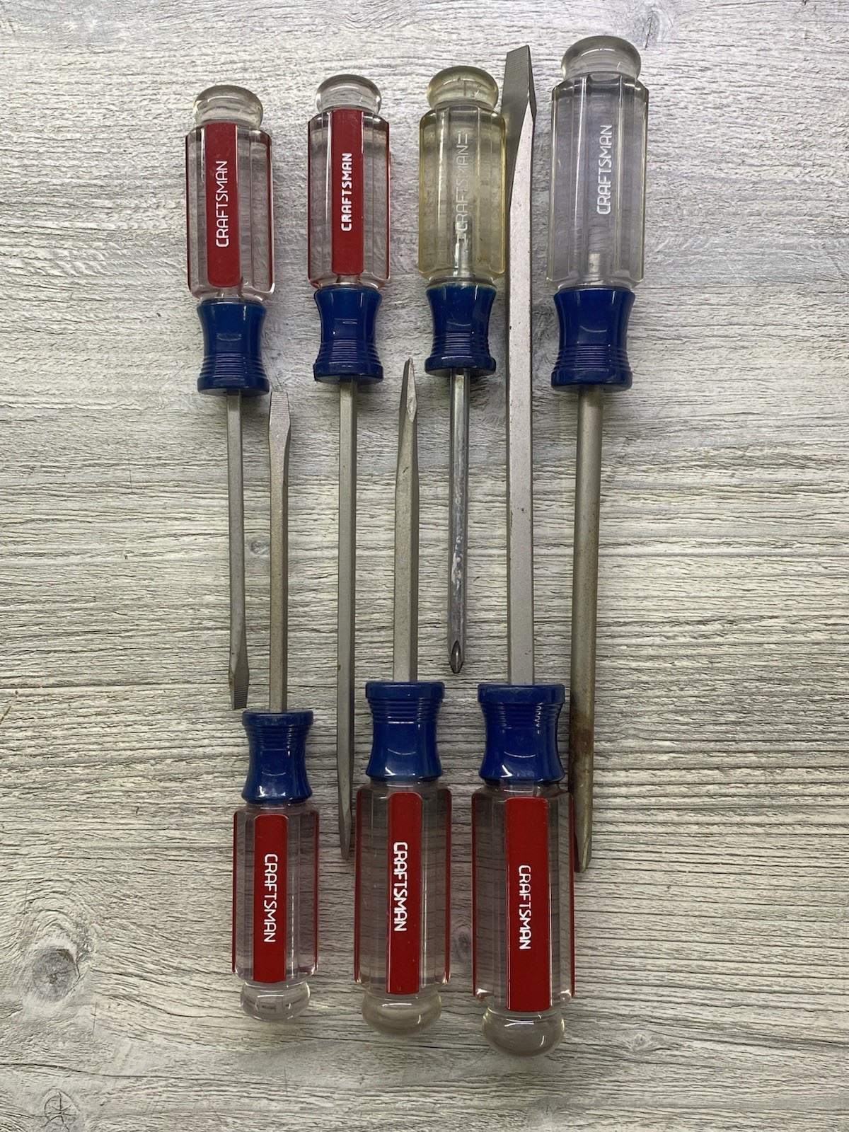 Lot Of 7 Craftsman Flat Head & Phillips Screwdrivers – Made In USA – Good Heads!