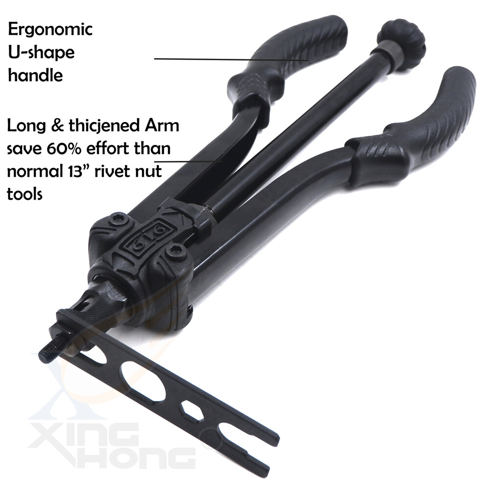Thrust Type Hand Nut Riveter 360mm 14″ Rivet Nut Gun Kit Rivnut Setting Tool