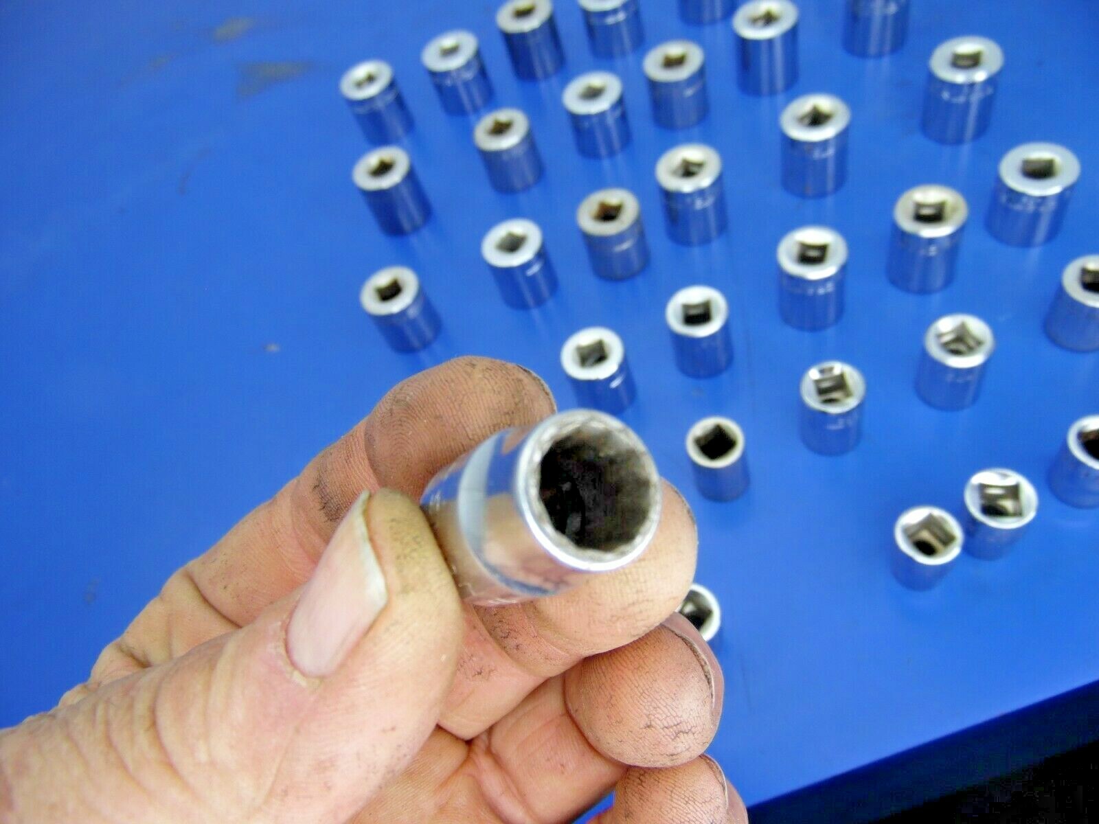 Craftsman 3/8″ Drive SAE Shallow Sockets,Lot of 37,USED,See Below for Sizes