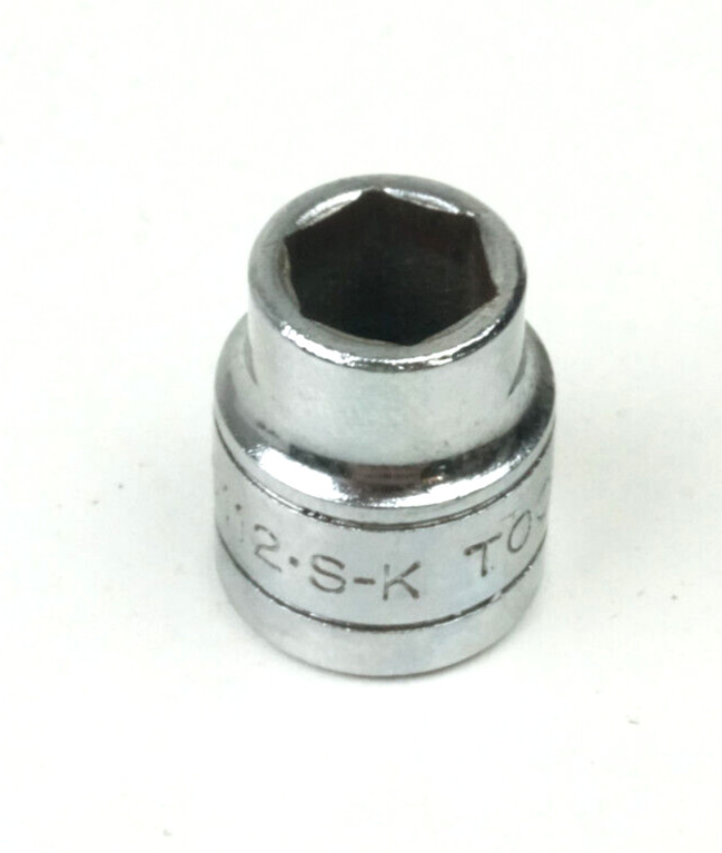 S-K Tools 3/8″ 6 Point Shallow Chrome Socket 3/8″ Drive 45112 USA