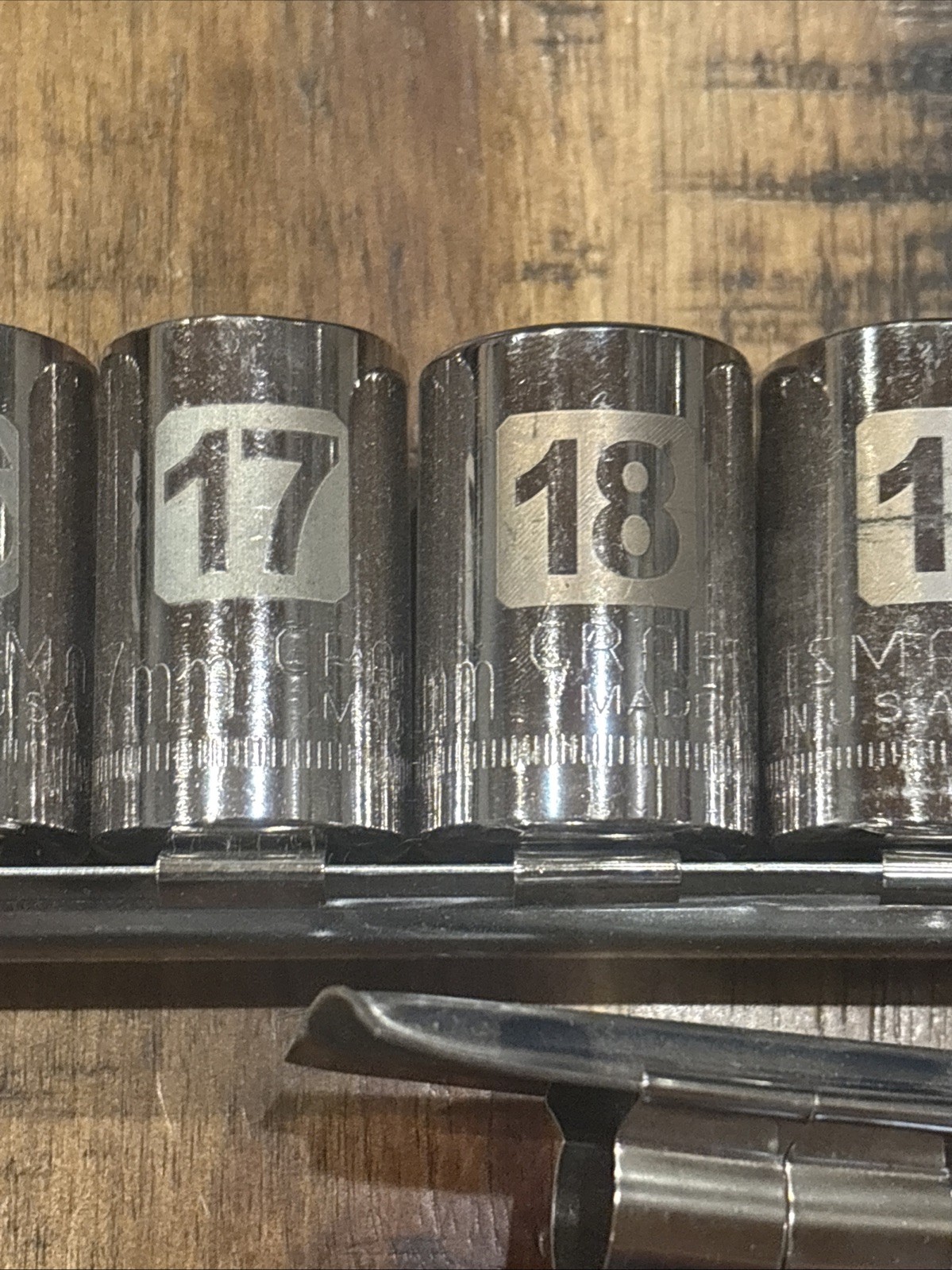 Craftsman 1/2” Drive Laser Shallow Socket Set 9mm – 19mm 6pt 11pc USA NOS METRIC