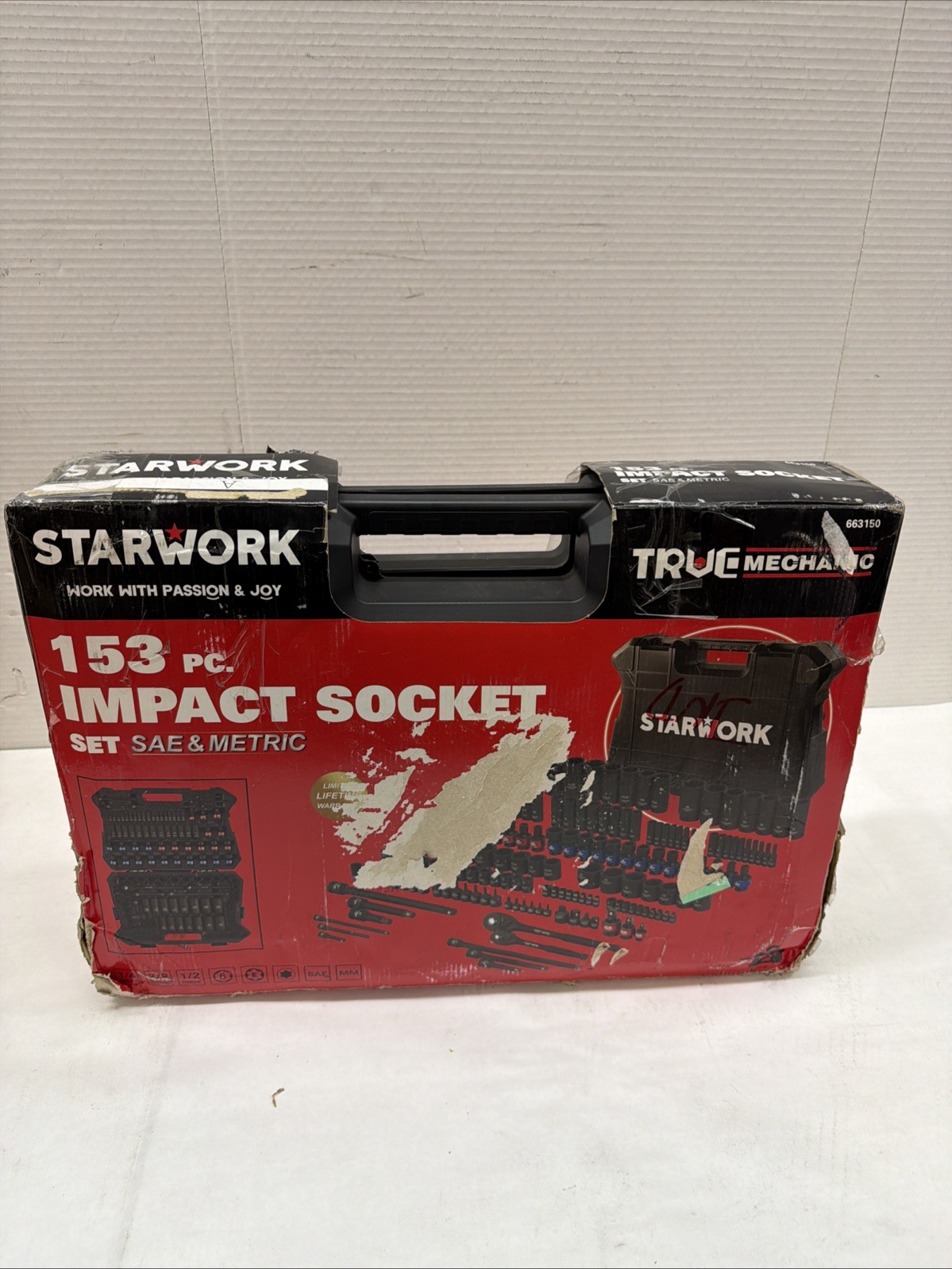 STARWORK TRUE MECHANIC 153-Piece 1/4″, 3/8″, 1/2″ Drive Master Impact Socket Set