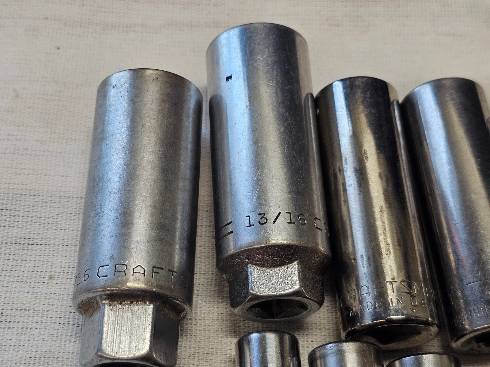 15 Craftsman Deep Well Sae Metric Socket Set 1/4 3/8 Drive 10 14 16mm 5/8 V G G1