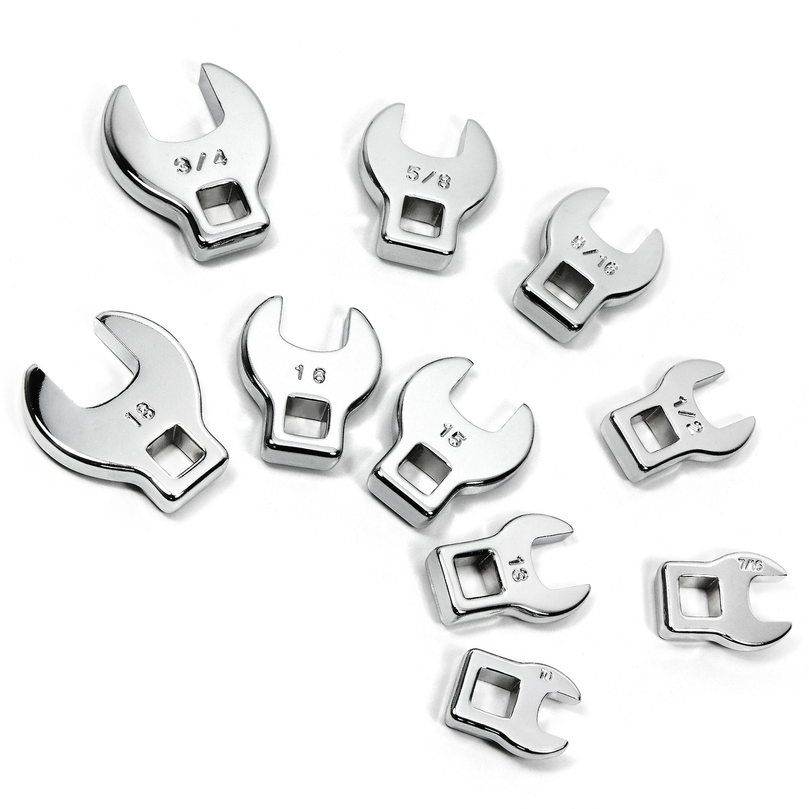 Powerbuilt 10 Piece 3/8 Inch Drive SAE and Metric Crowfoot Wrench Set – 640830