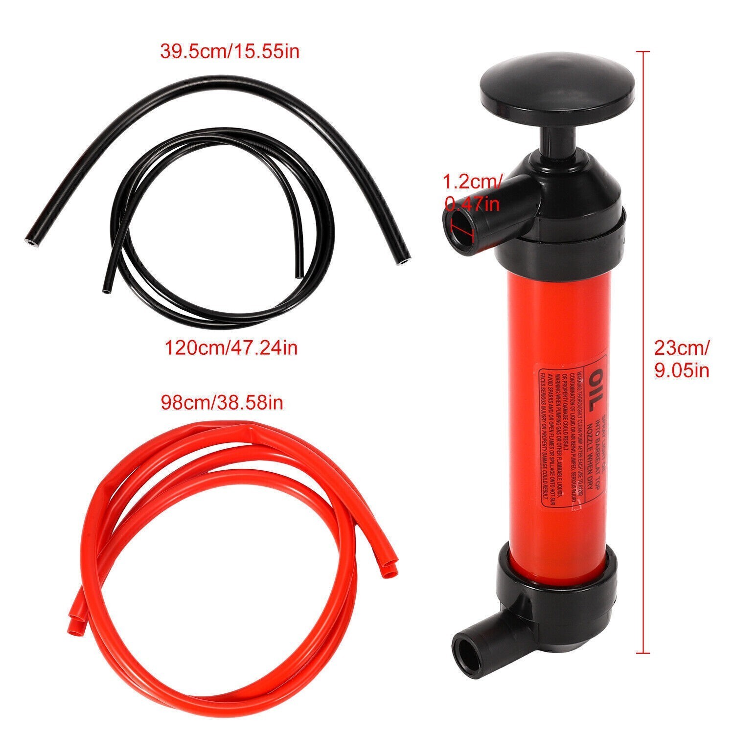 Gasoline Manual Transfer Hand Pump Siphon Kit Fuel Diesel Oil Kerosene Water
