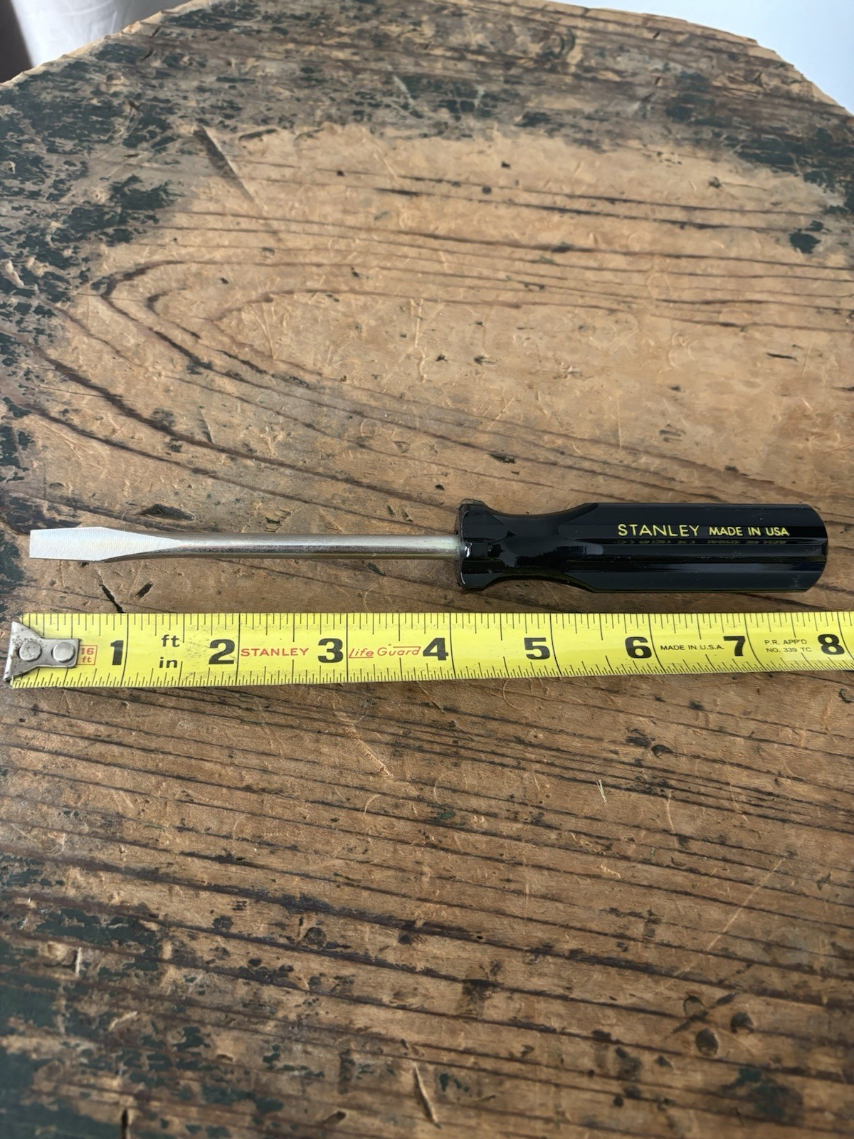 Vintage NOS Stanley USA Made Slotted Flat Head Black Handle Screwdriver