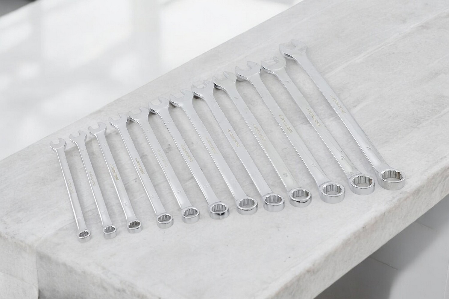 12pc Combination Spanner Set Extra Long 8-19mm Metric Wrenches Open Ring + Roll