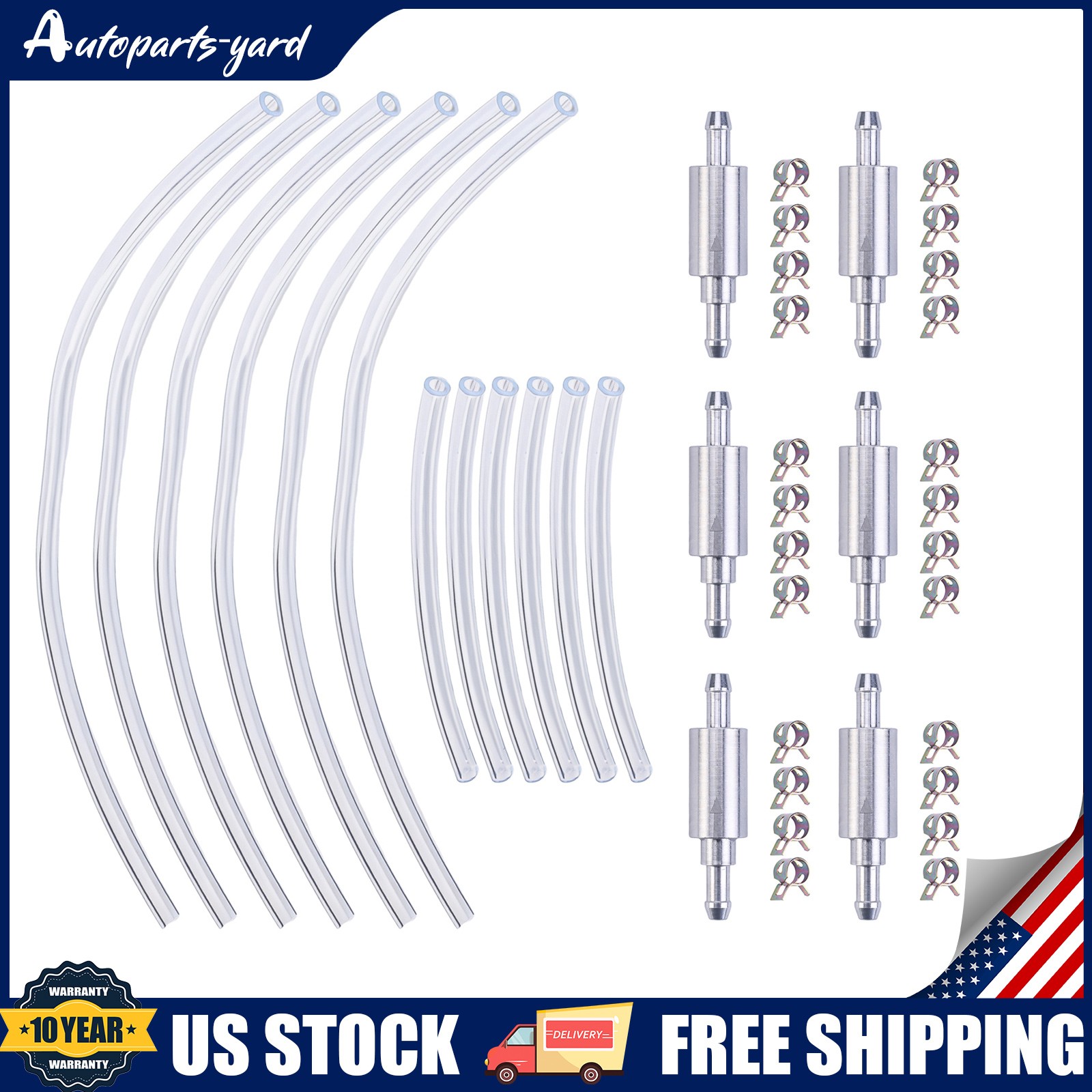 6Pcs Brake Bleeder Hose One Way Check Valve Tube Bleeding Tool Kit
