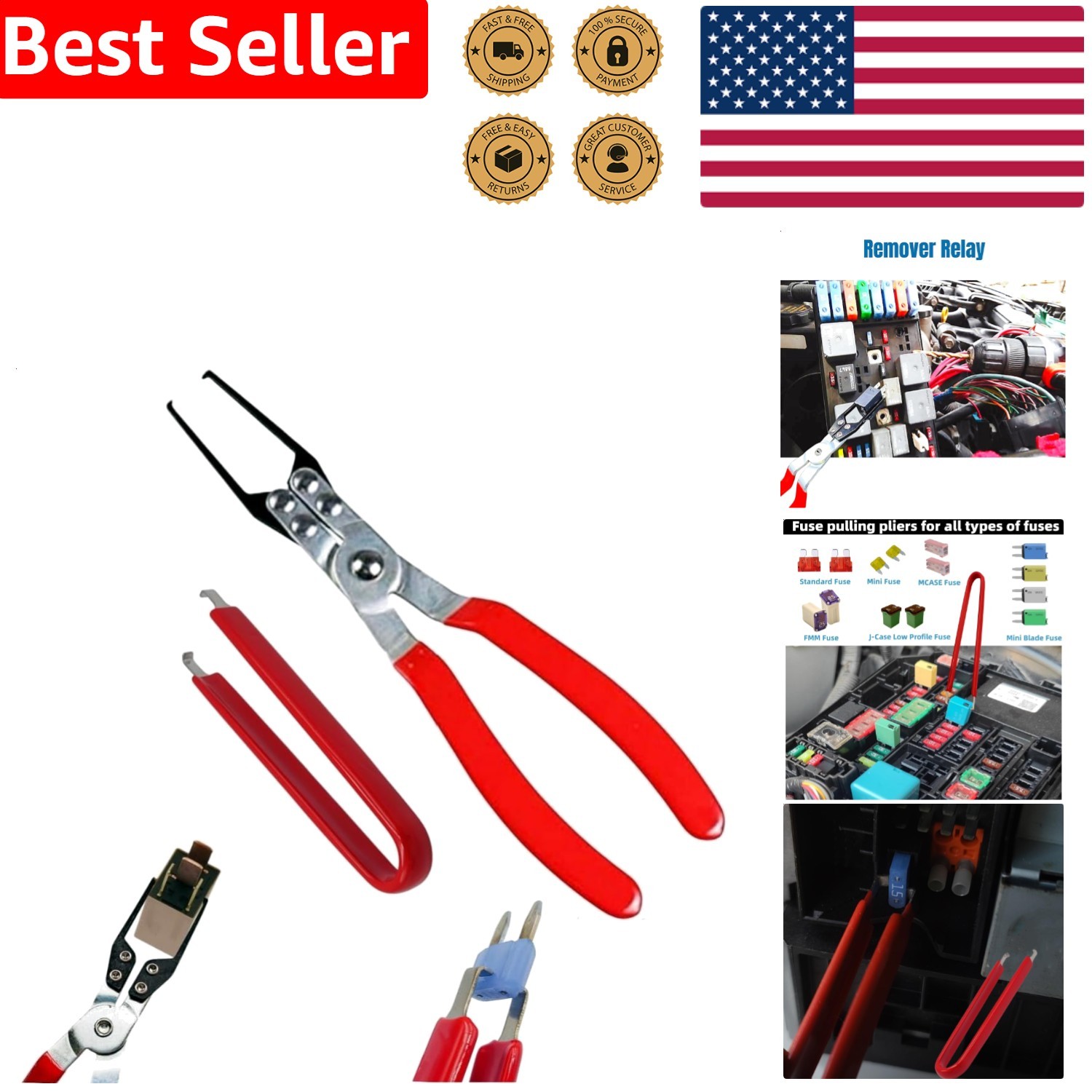 2 Pcs Relay Puller Pliers Tool for Automotive Fuses Wiper RemovalAutomotive …